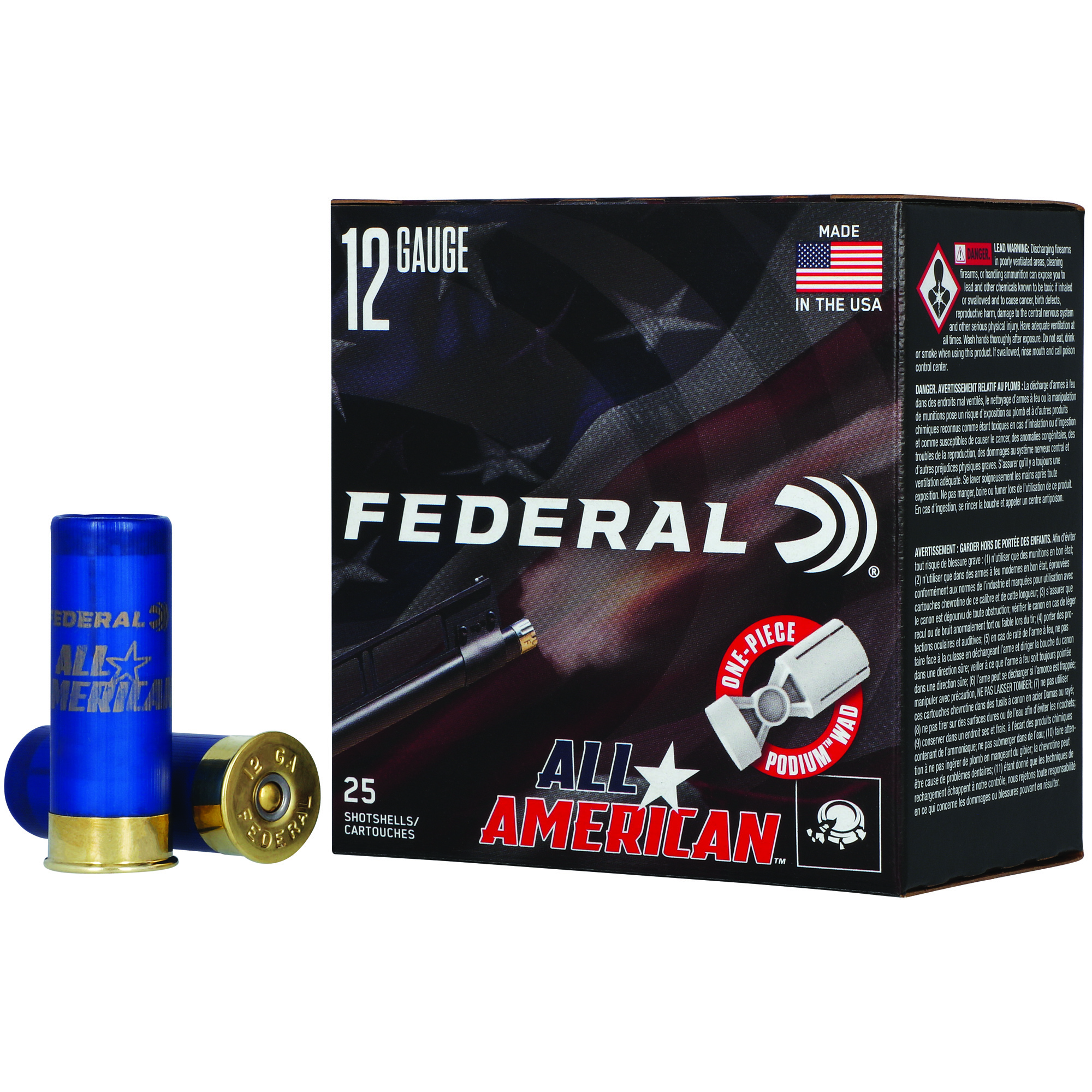 Federal All Amer 12 Gauge 2.75″ 1 1/8 oz #8 bulk ammo product image