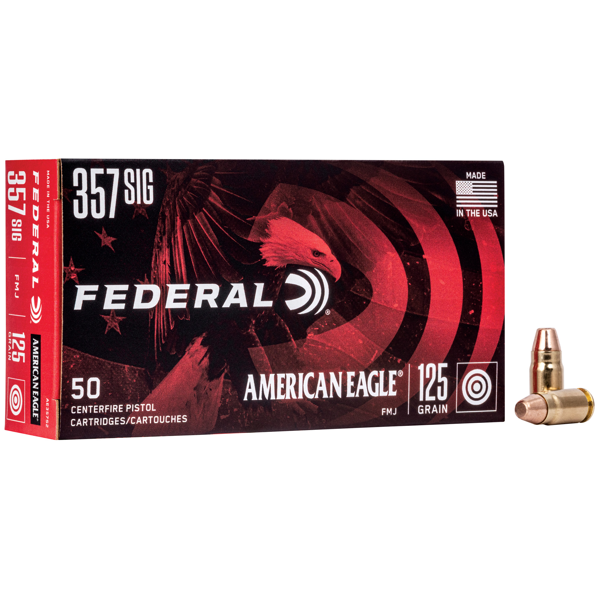 Federal Am Eagl 357sig 125 Grain FMJ 50/1000 bulk ammo product image