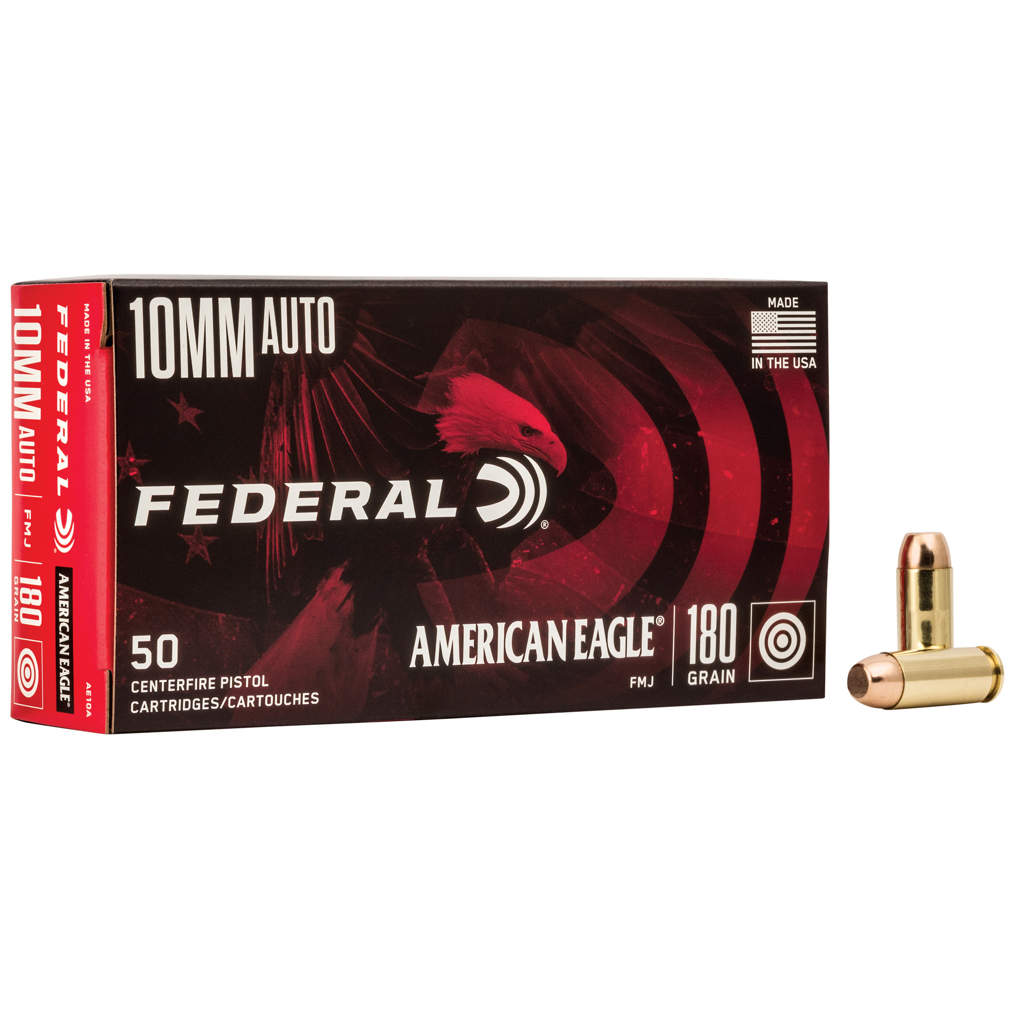 Federal Am Eagle 10mm 180 Grain FMJ 50/1000 bulk ammo product image