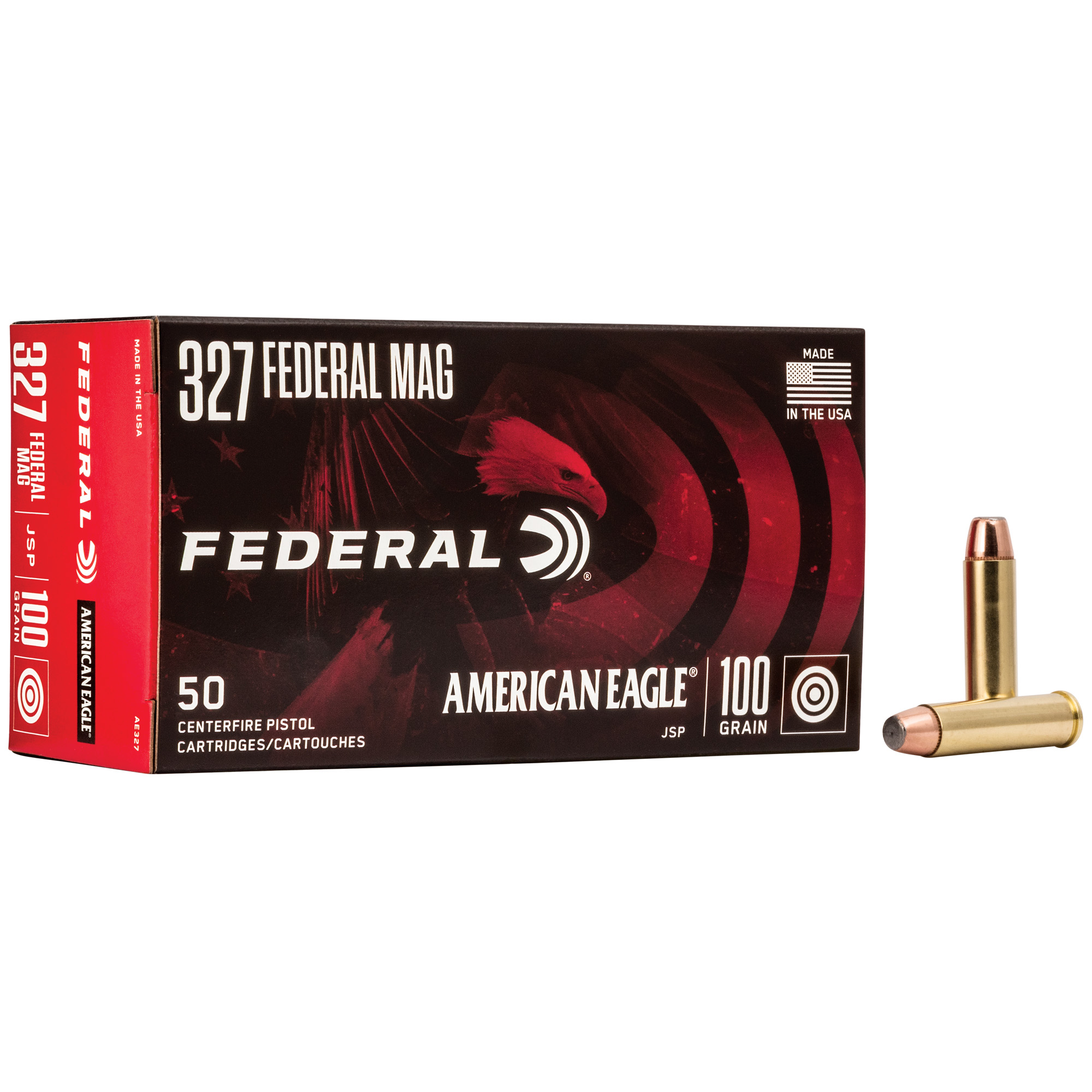Federal Am Eagle 327fed 100 Grain SP 50/1000 bulk ammo product image