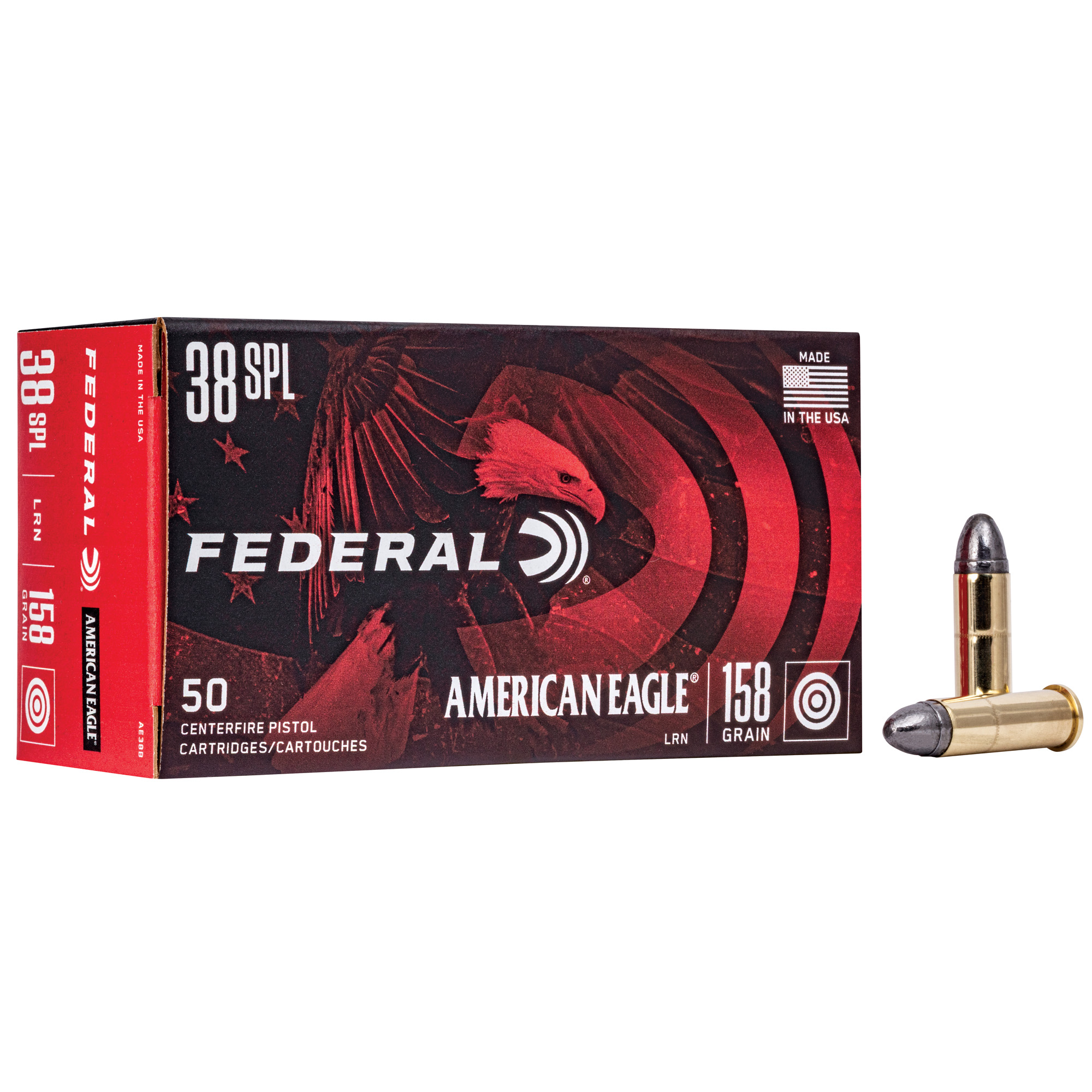 Federal Am Eagle 38spl 158 Grain LRN 50/1000 bulk ammo product image