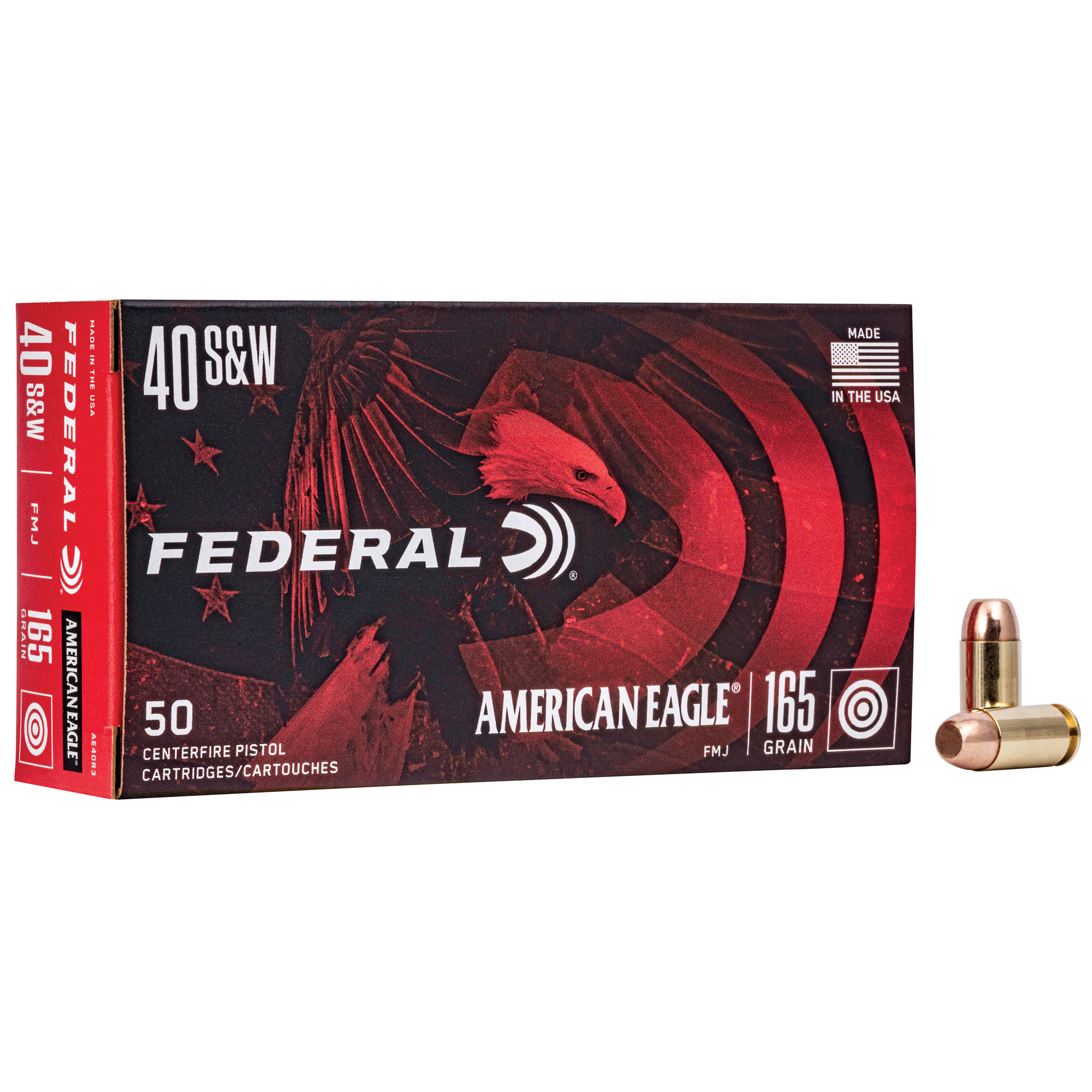 Federal Am Eagle 40s&w 165 Grain FMJ 50/1000 bulk ammo product image