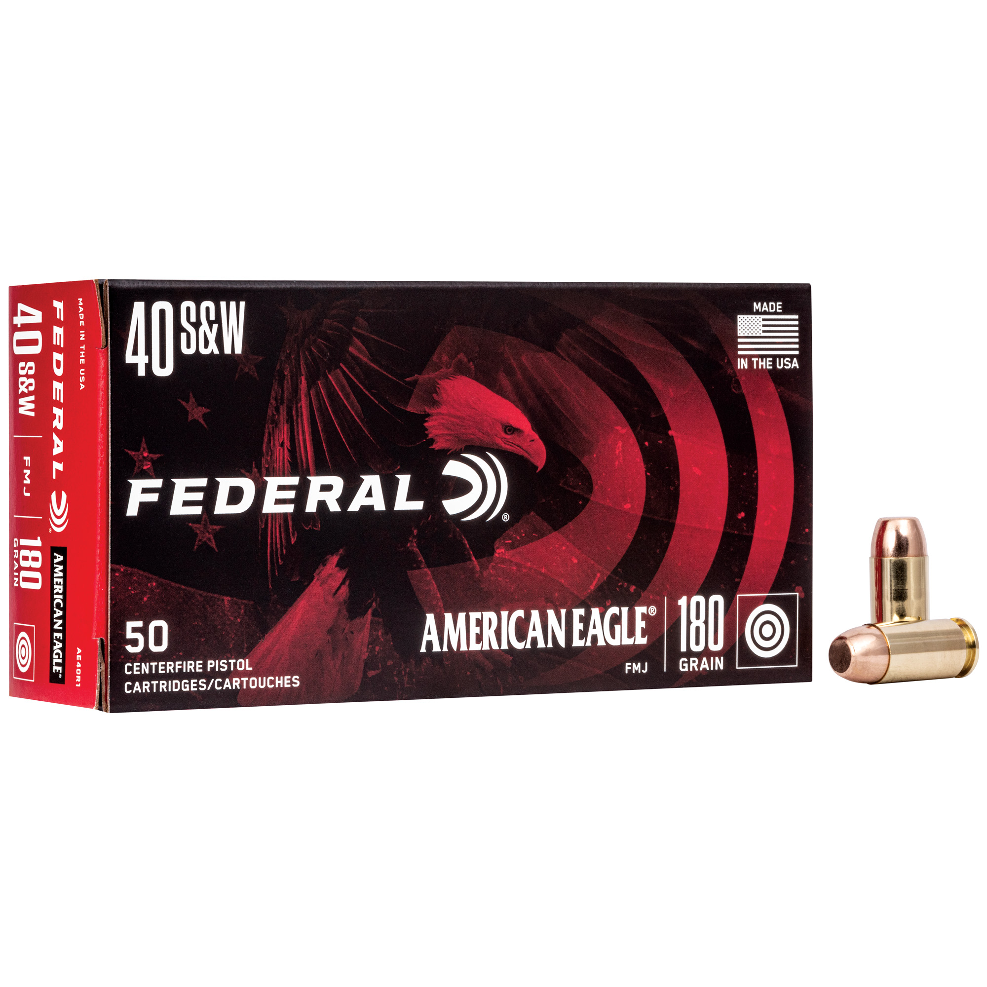 Federal Am Eagle 40sw 180 Grain FMJ 50/1000 bulk ammo product image