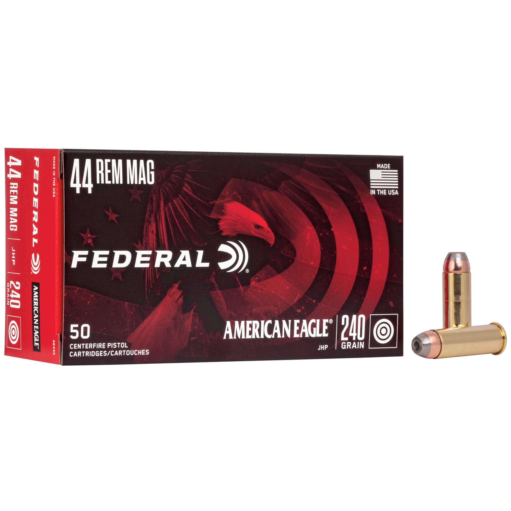 Federal Am Eagle 44mag 240 Grain JHP 50/1000 bulk ammo product image