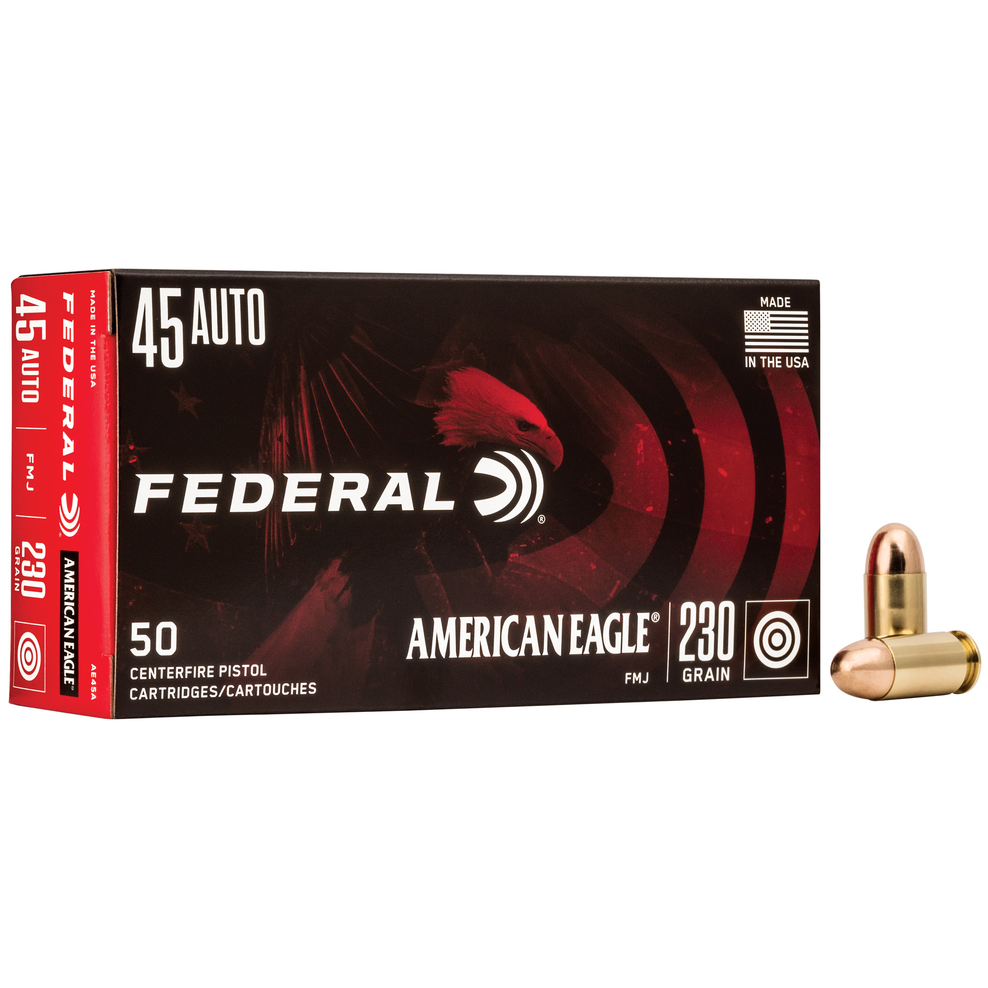 Federal Am Eagle 45 ACP 230 Grain FMJ 50/1000 bulk ammo product image