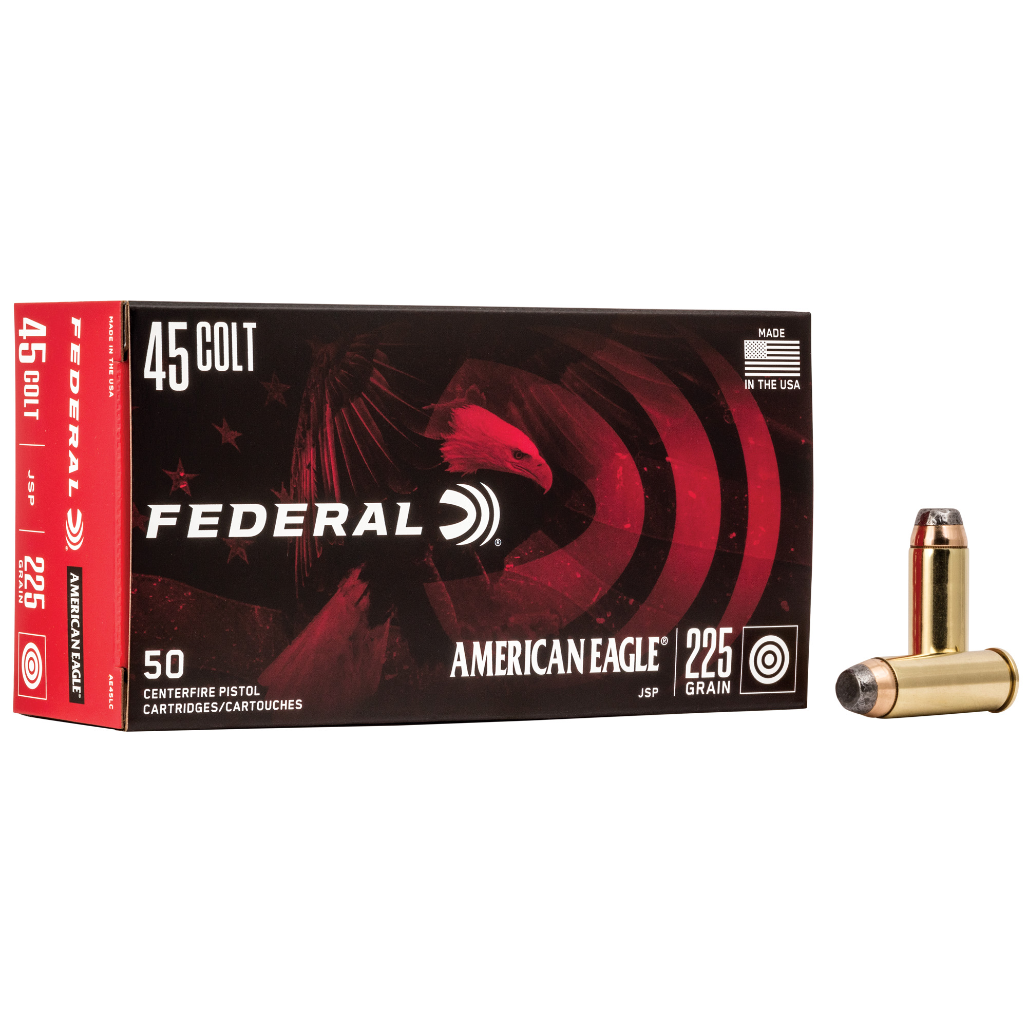 Federal Am Eagle 45c 225 Grain JSP 50/1000 bulk ammo product image