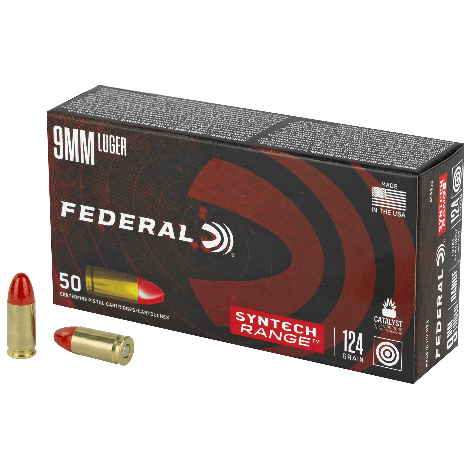 Federal American Eagle 9mm 124 Grain Tsj 50/500 bulk ammo product image