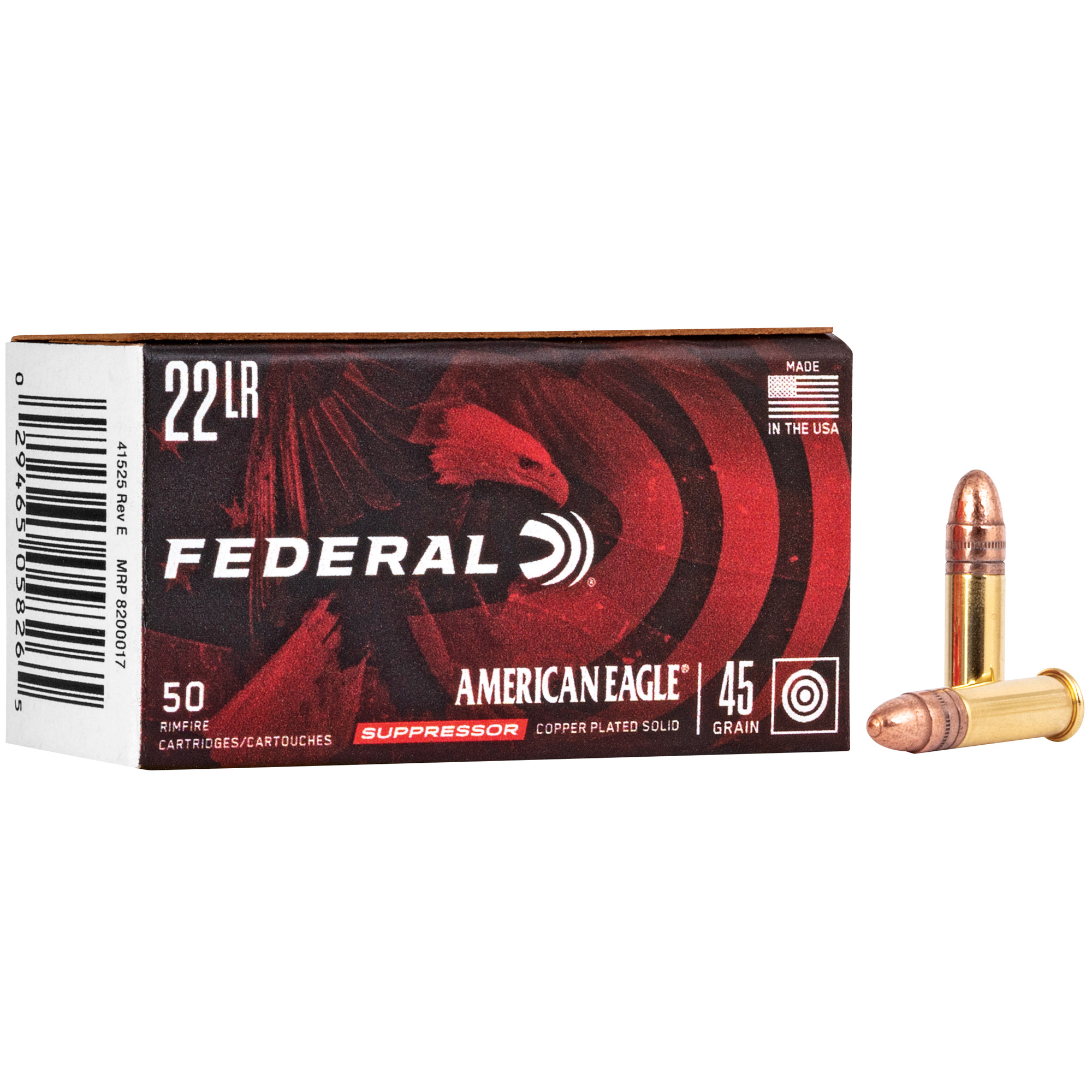 Federal American Eagle Suppressor 22 LR 45 Grain 50/5000 bulk ammo product image