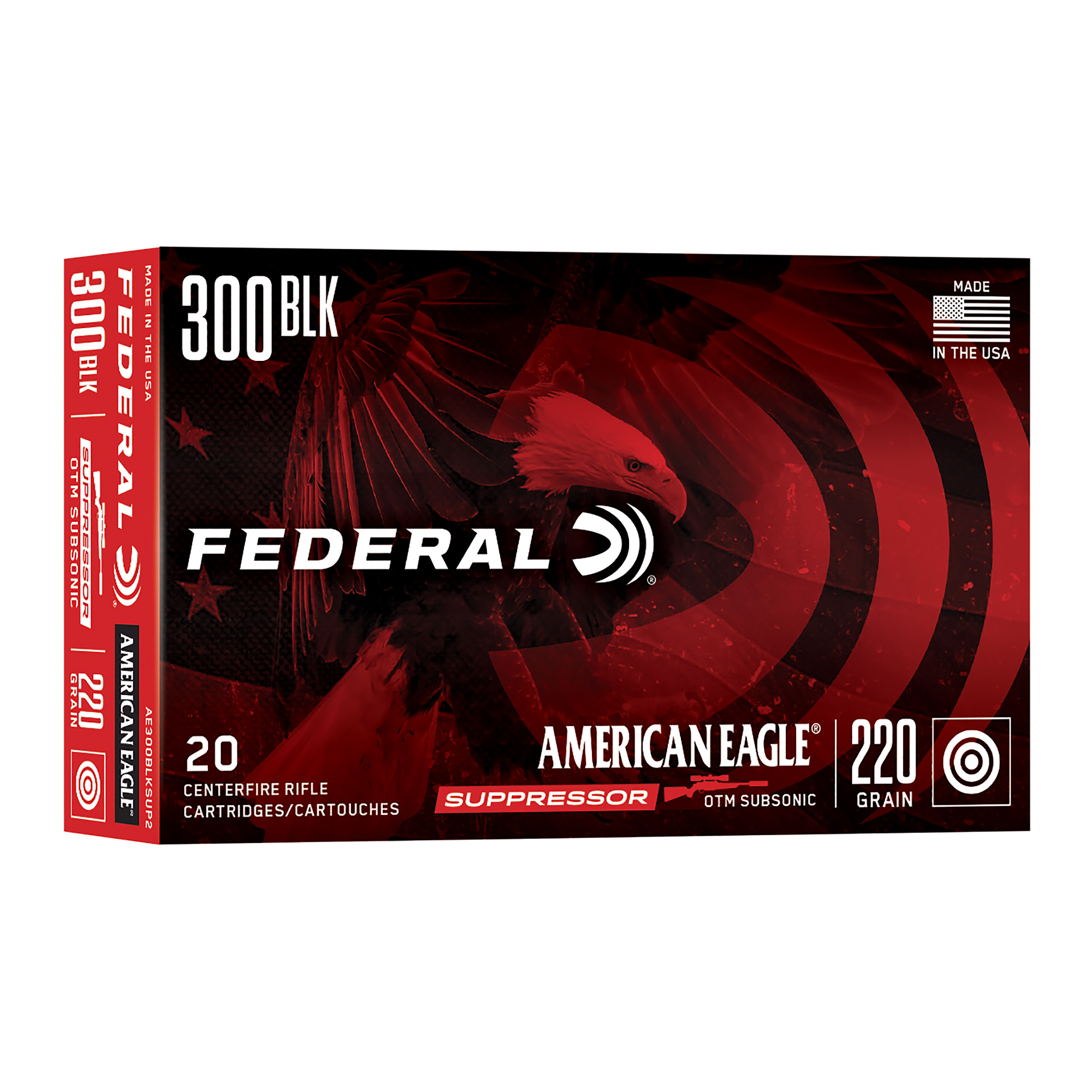 Federal American Eagle Suppressor 300 BLK 220 Grain Ot 20 bulk ammo product image