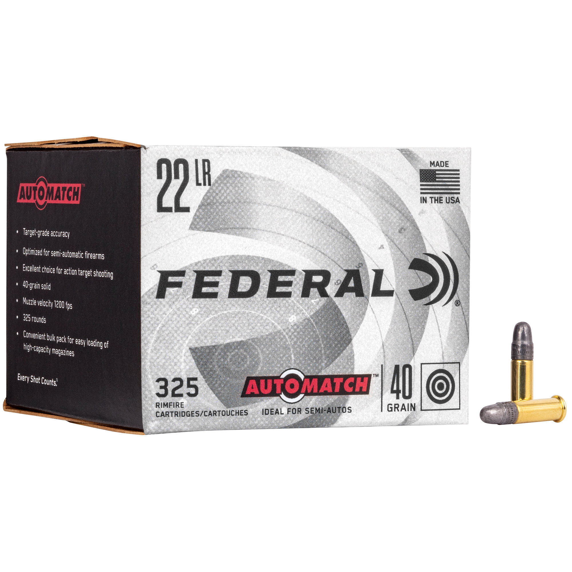 Federal Auto Mtch 22 LR 40 Grain Sld 325/3250 bulk ammo product image