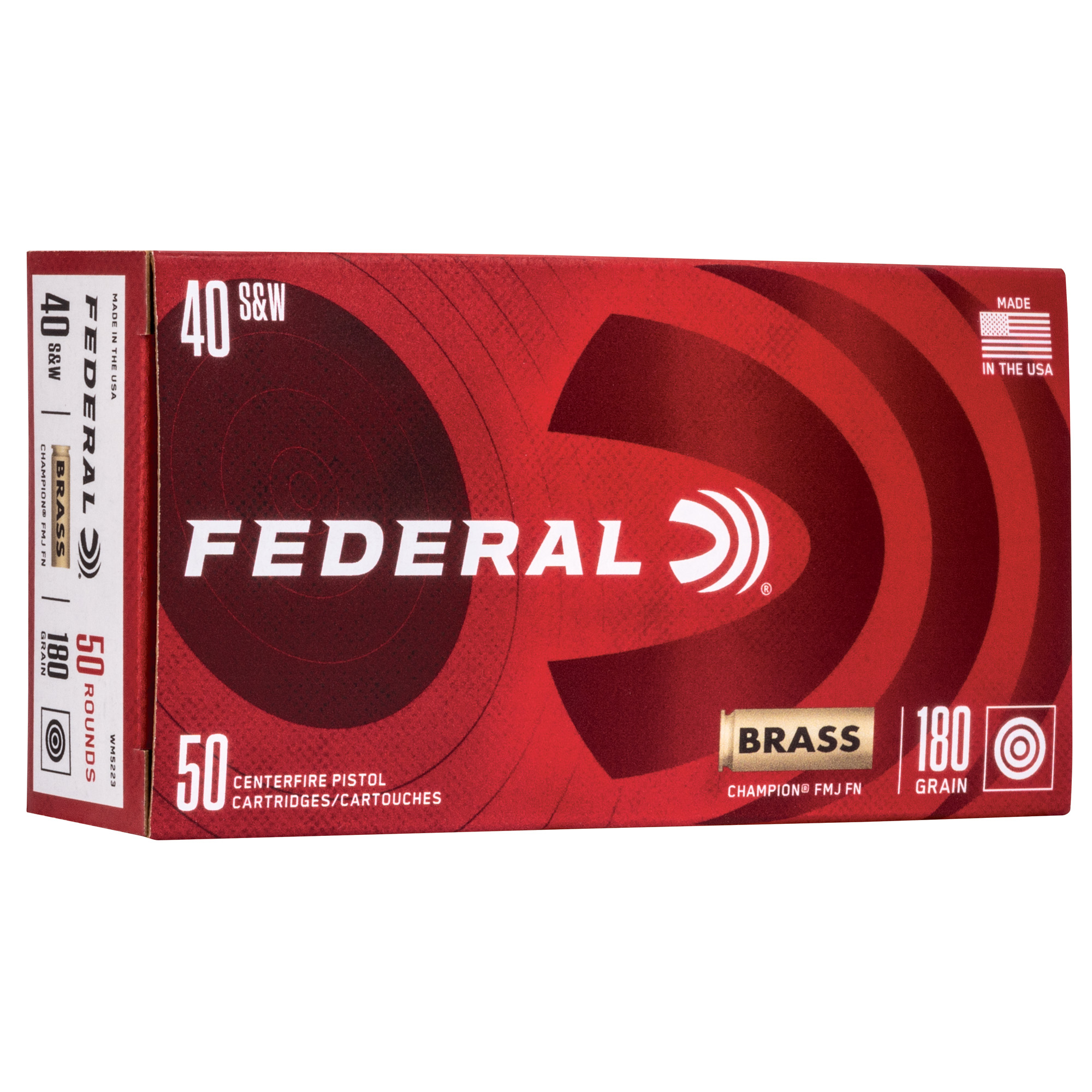 Federal Champ 40s&w 180 Grain FMJ Brss 50/1 bulk ammo product image