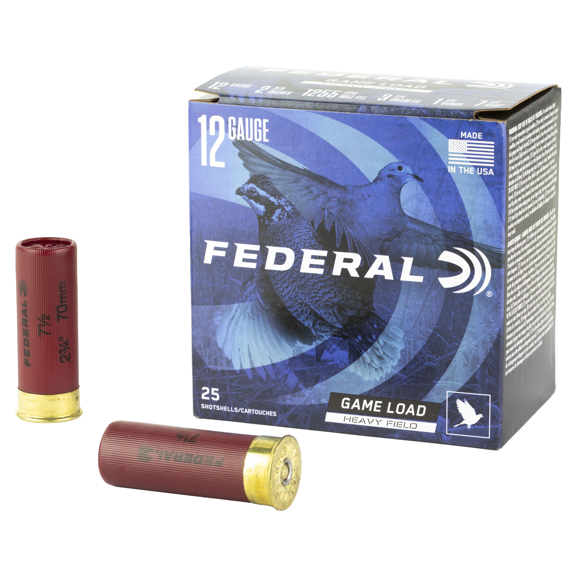 Federal Game Load 12 Gauge 2.75″ #7.5 25/250 bulk ammo product image