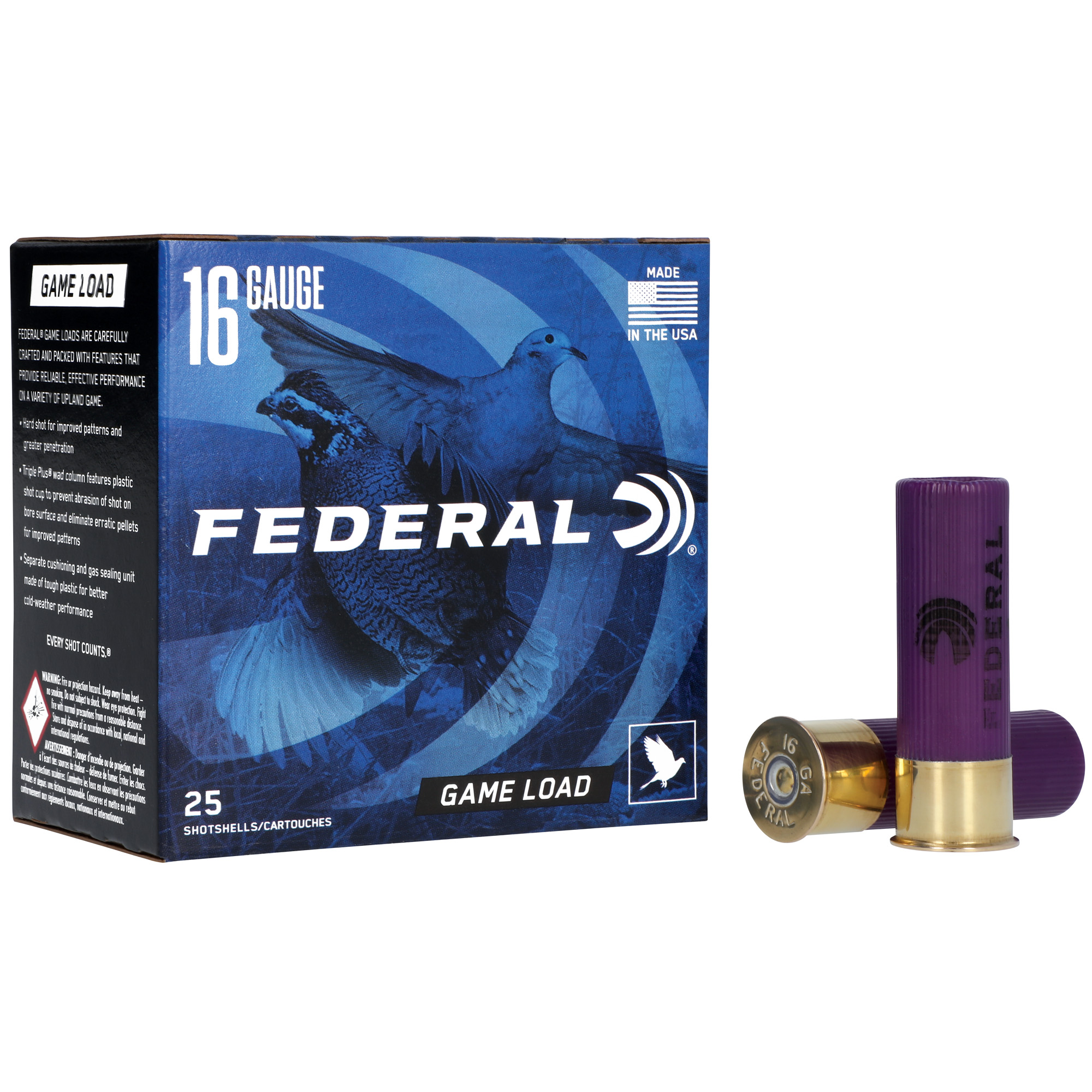 Federal Game Load 16 Gauge 2″ 3/4 #7.5 25/250 bulk ammo product image