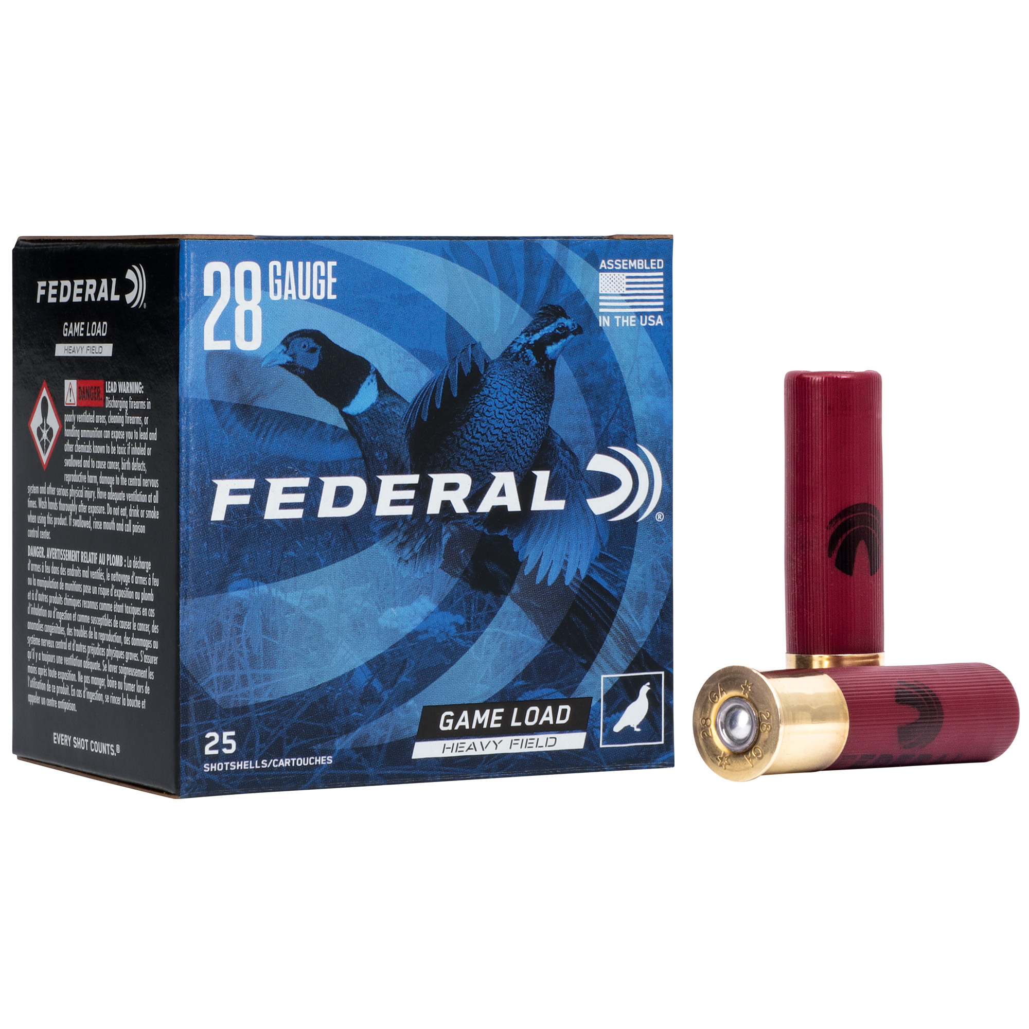 Federal Game Load 28 Gauge 2.75″ #7.5 25/250 bulk ammo product image