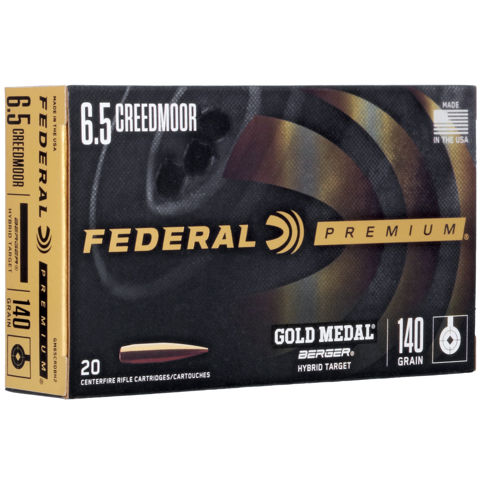 Federal Gld Mdl 6.5cm 140 Grain Hyb 20/200 bulk ammo product image