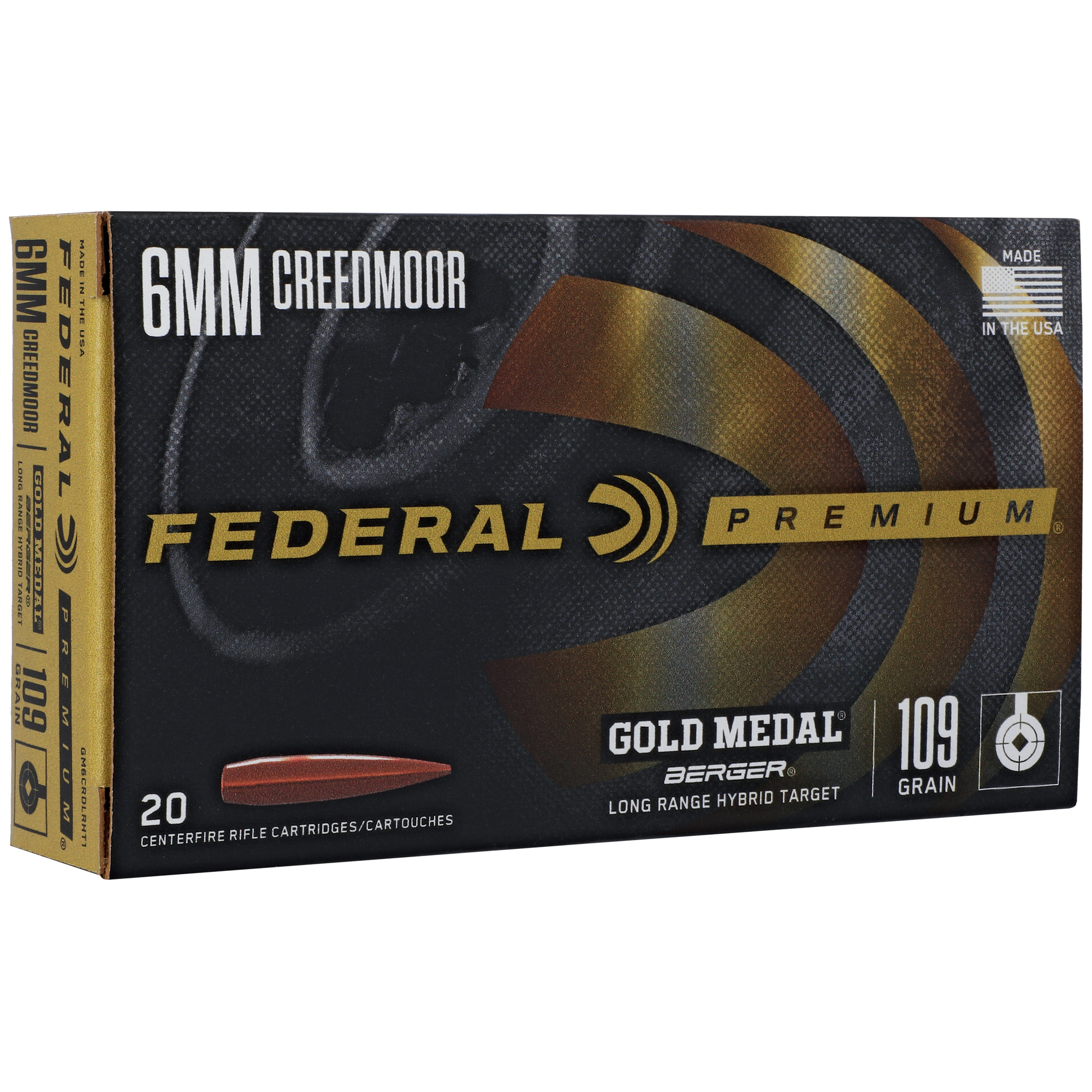 Federal Gld Mdl 6cm 109 Grain Lrt 20/200 bulk ammo product image