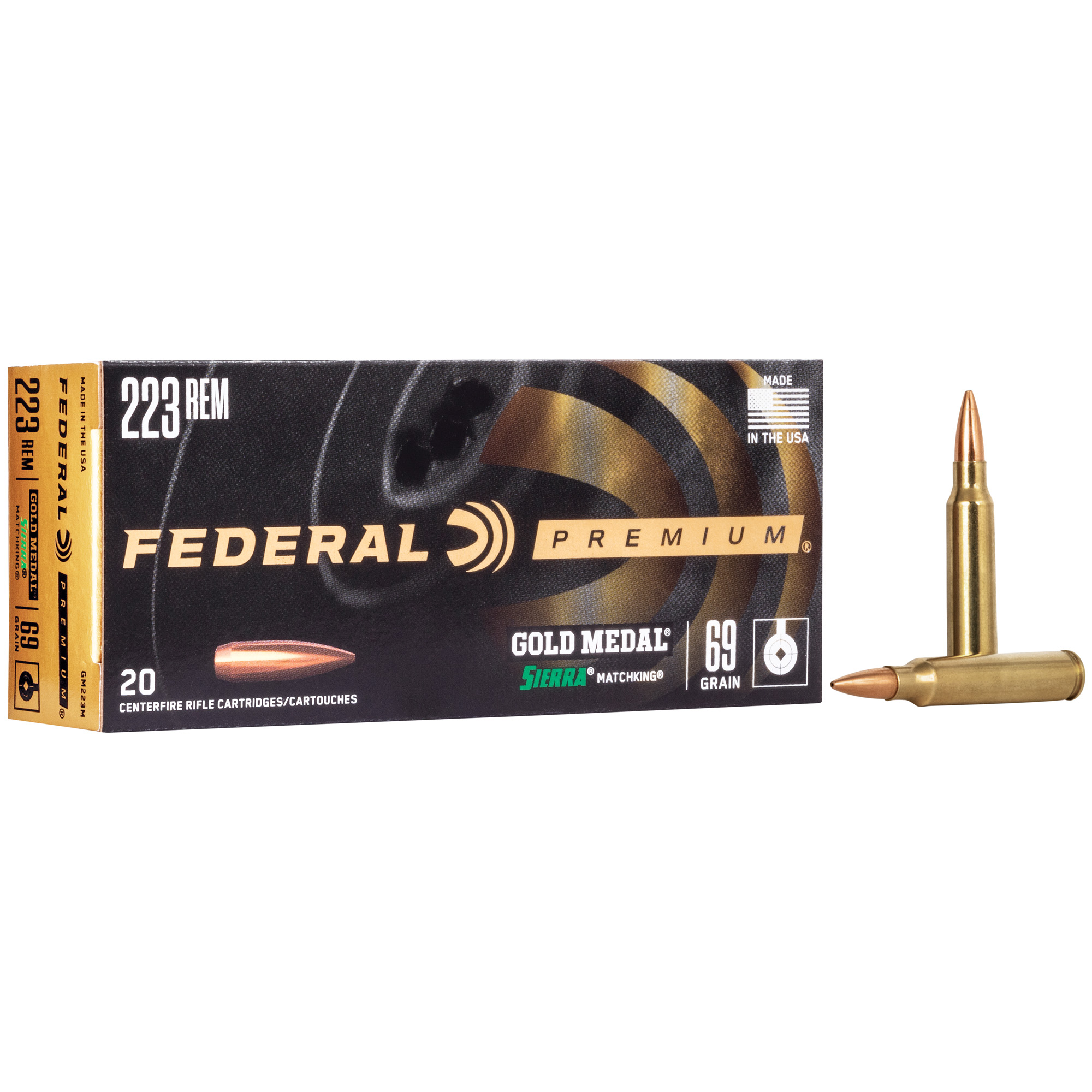 Federal Gold Mdl 223rem 69 Grain BTHP 20/200 bulk ammo product image