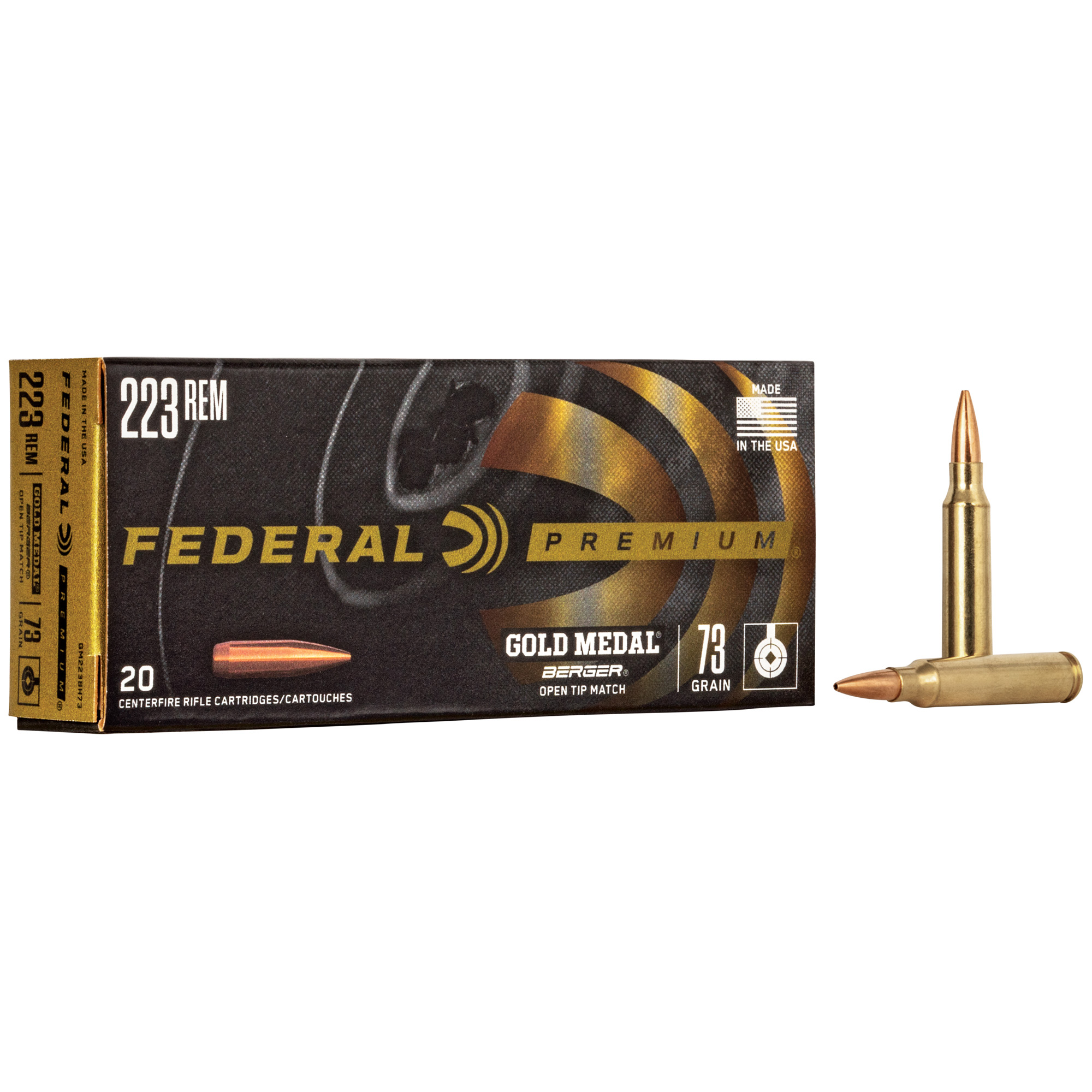 Federal Gold Mdl 223rem 73 Grain Berger 20 bulk ammo product image