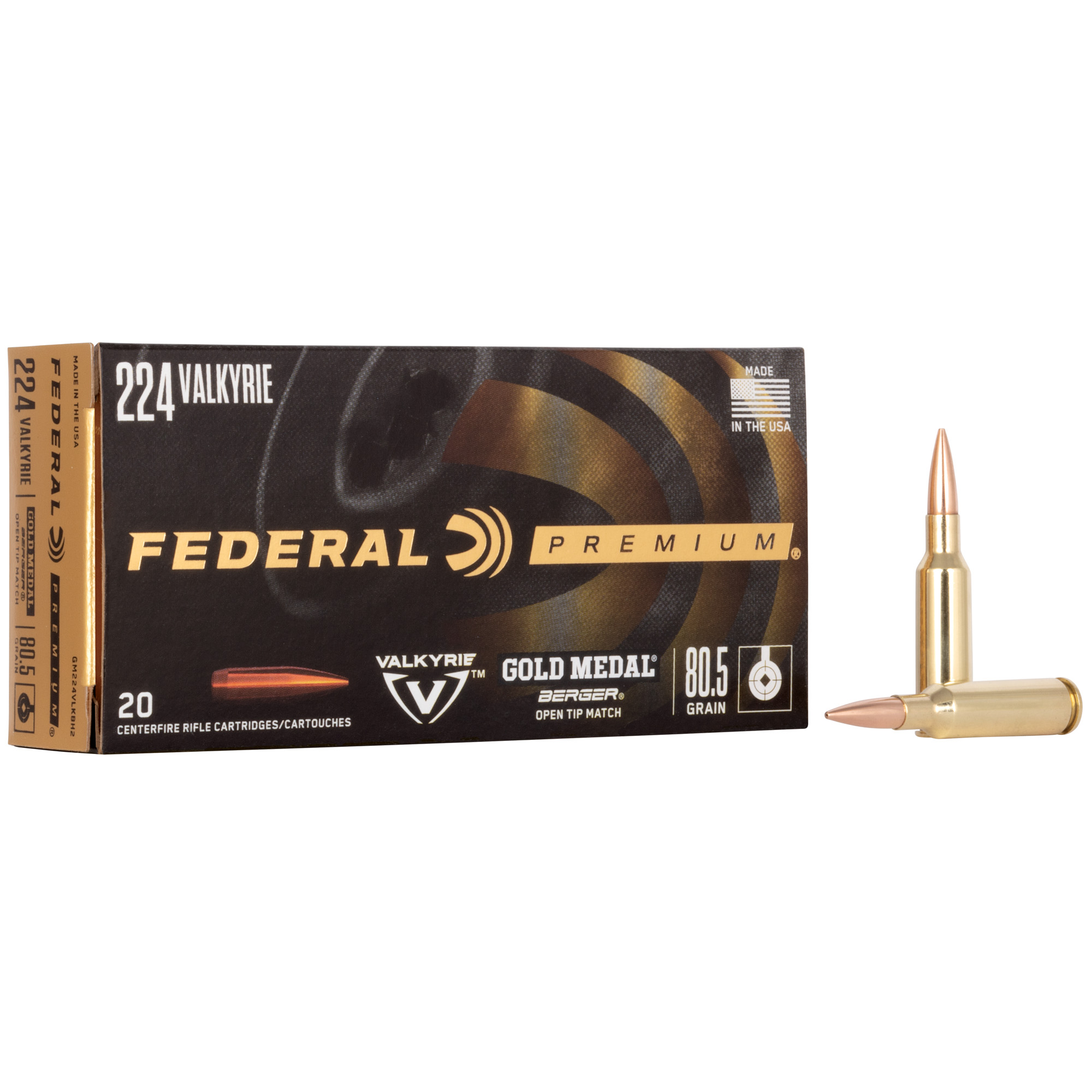 Federal Gold Mdl 224v 80.5 Grain Berg 20/200 bulk ammo product image