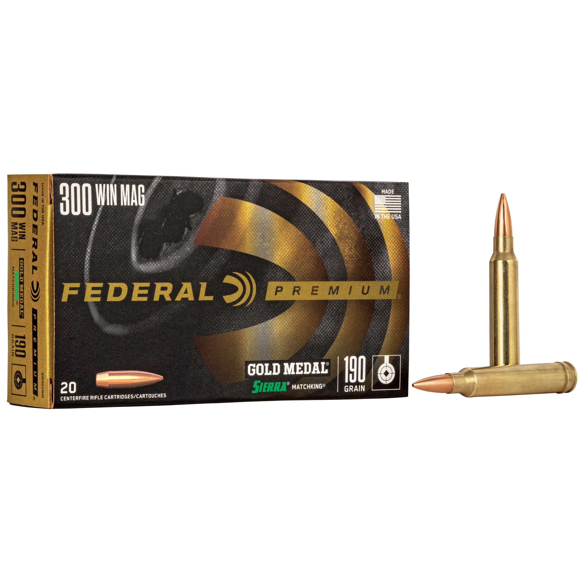 Federal Gold Mdl 300wn 190 Grain BTHP 20/200 bulk ammo product image