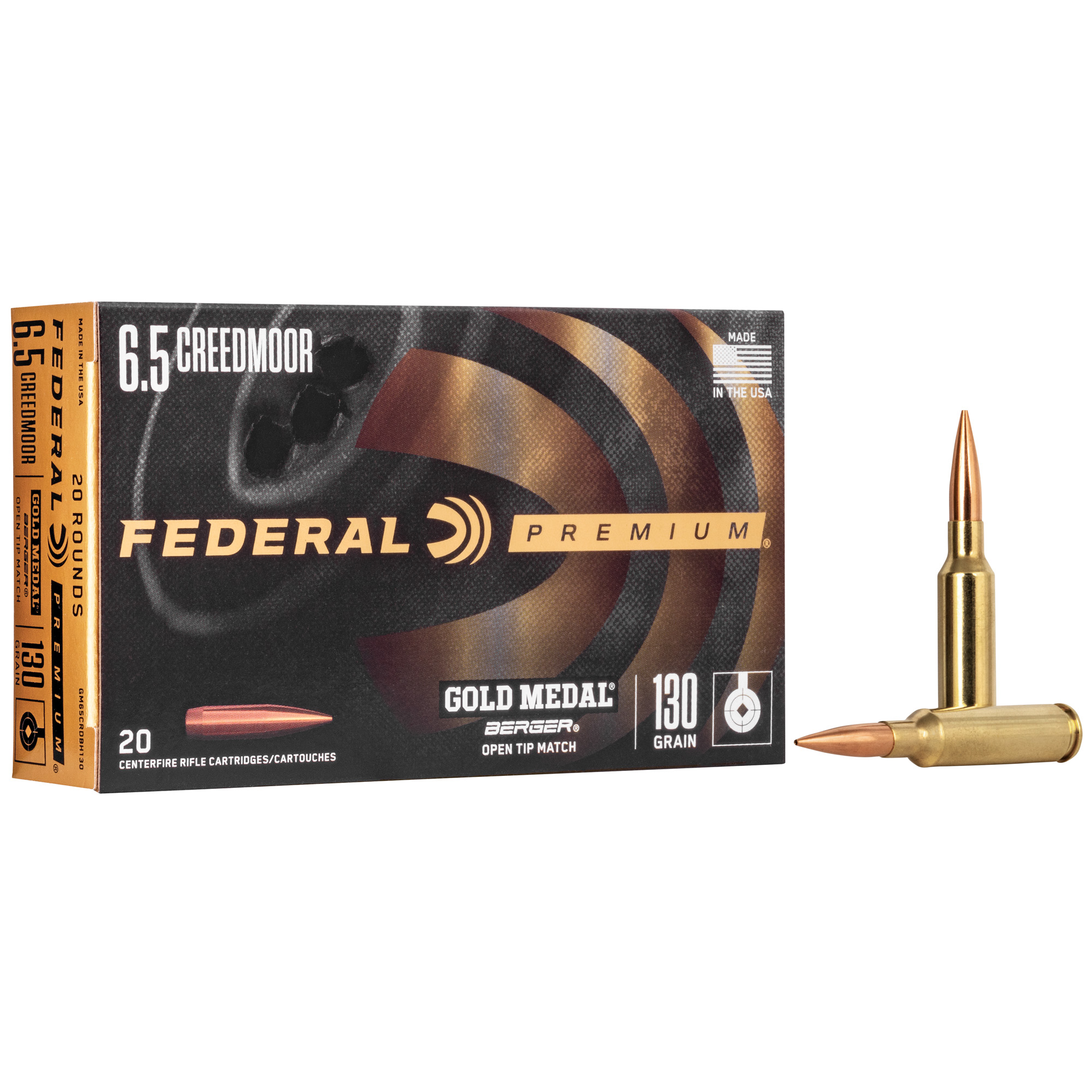 Federal Gold Mdl 6.5 Creedmoor 130 Grain Berg 20 bulk ammo product image