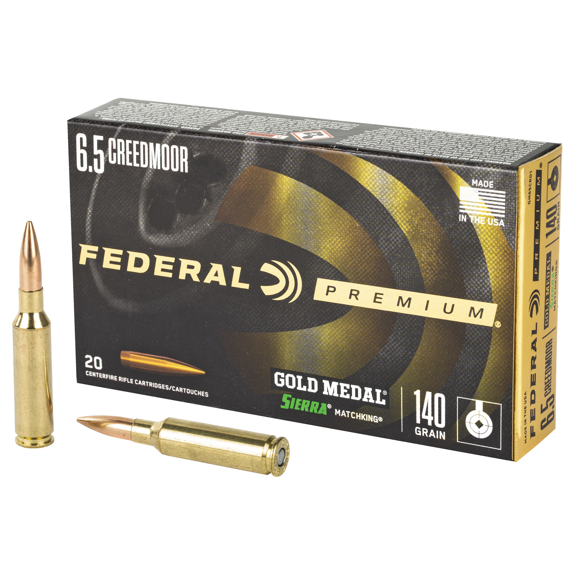 Federal Gold Mdl 6.5 Creedmoor 140 Grain SMK 20 bulk ammo product image