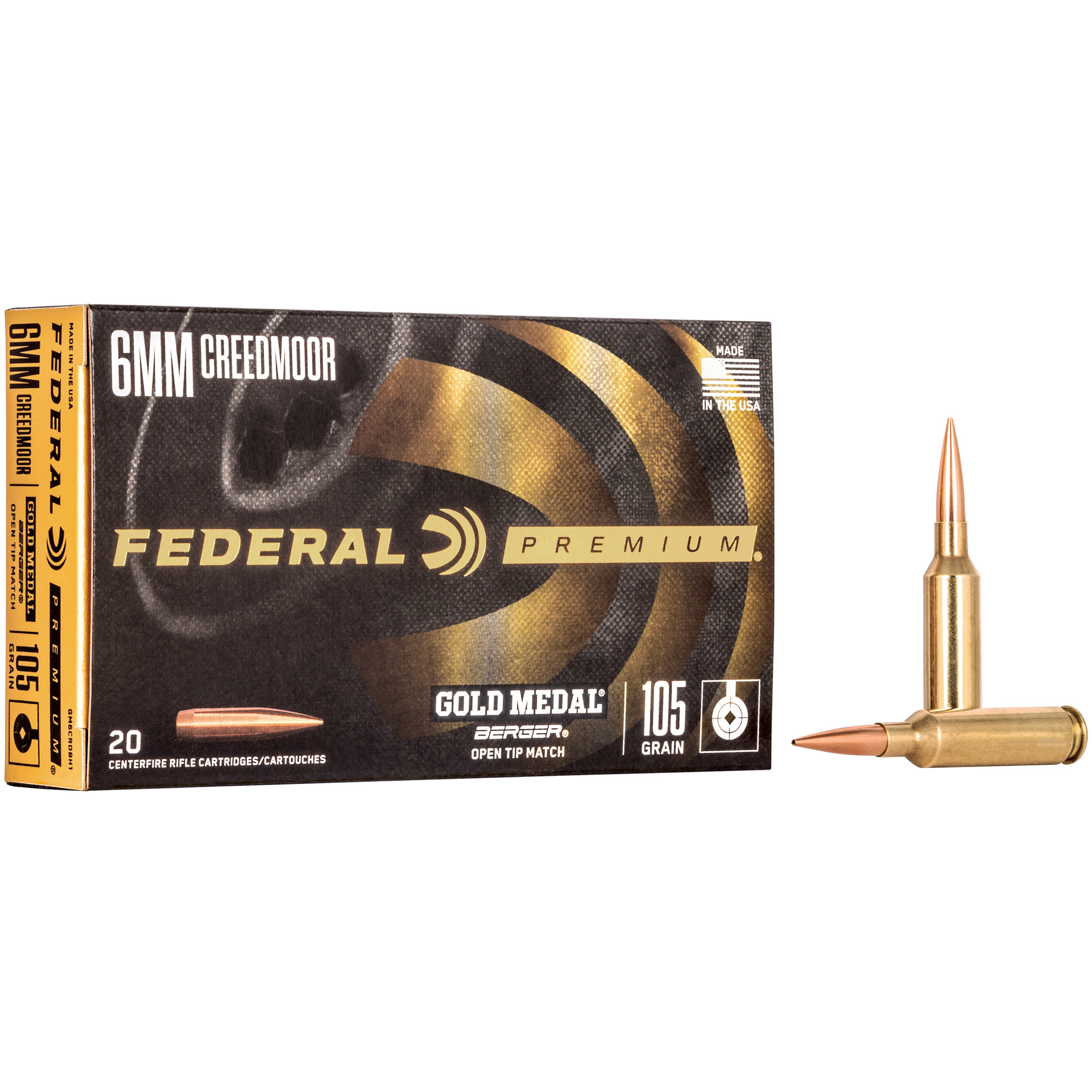 Federal Gold Mdl 6mm Crd 105 Grain Berg 20 bulk ammo product image