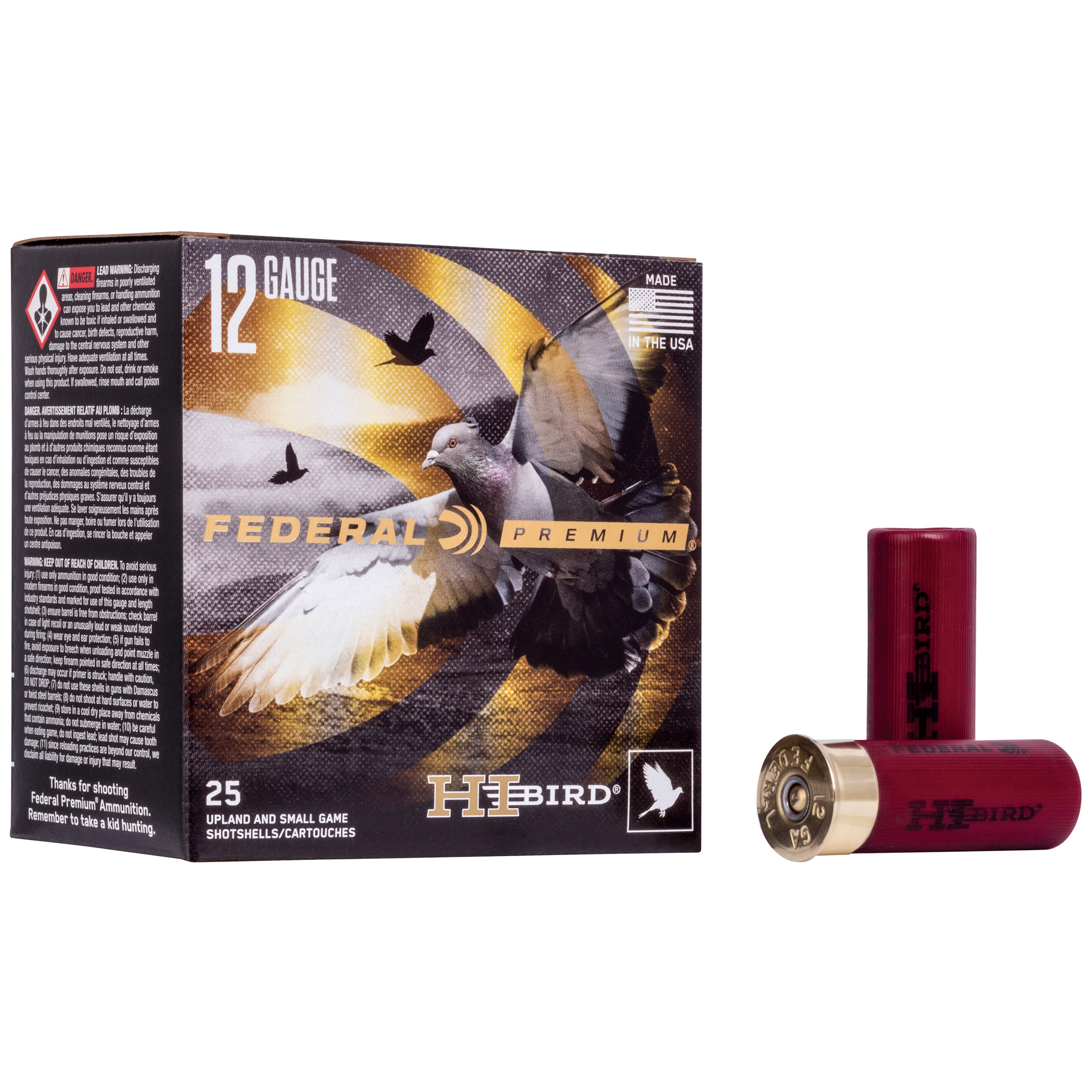 Federal Hi-Bird 12 Gauge 2.75″ #8 25/250 bulk ammo product image