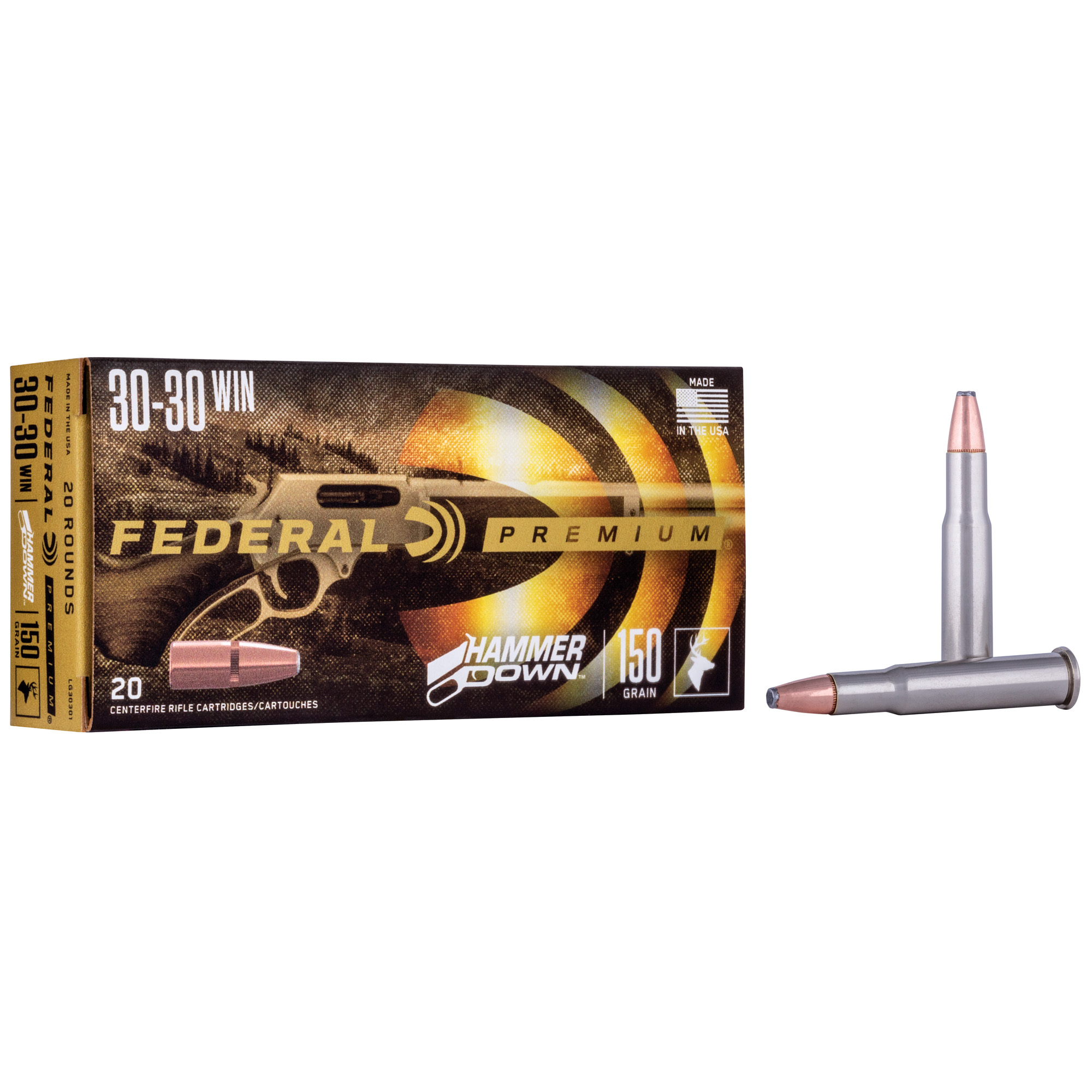 Federal HMR Dwn 30-30win 150 Grain SP 20/200 bulk ammo product image