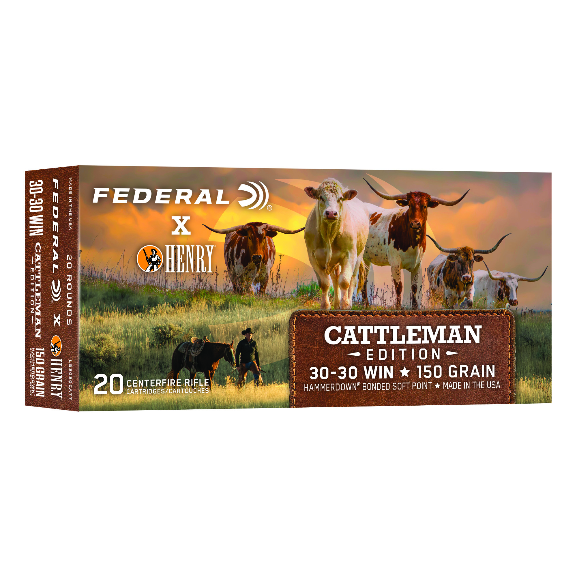Federal Hmrdwn 3030win 150 Grain Hnry/ctl Ed bulk ammo product image