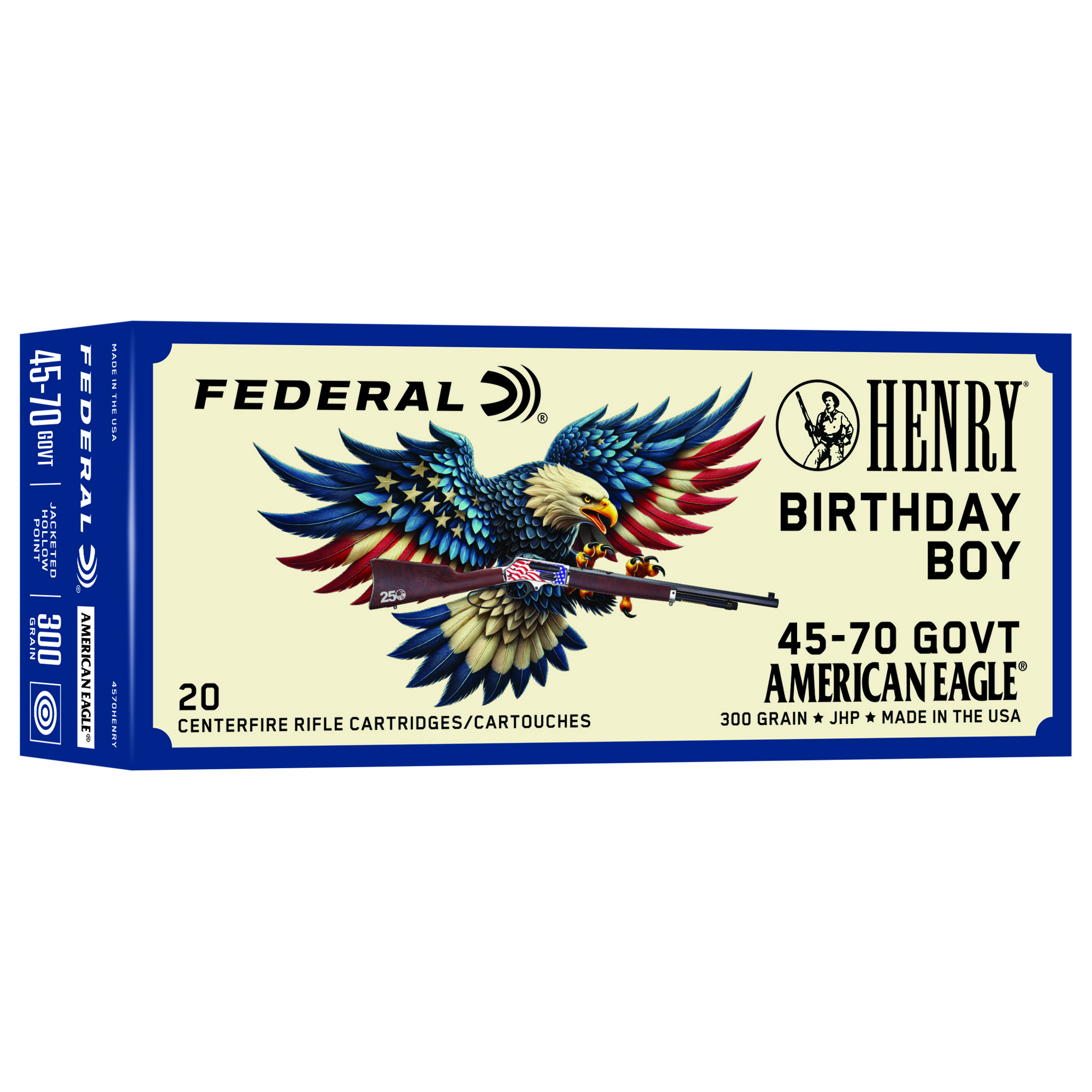 Federal Hnry Bday Ed 45-70govt 300 Grain JHP bulk ammo product image
