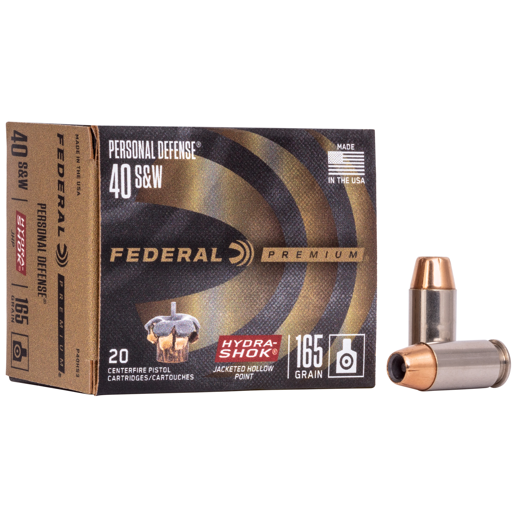 Federal Hydra-Shok 40s&w 165 Grain 20/500 bulk ammo product image