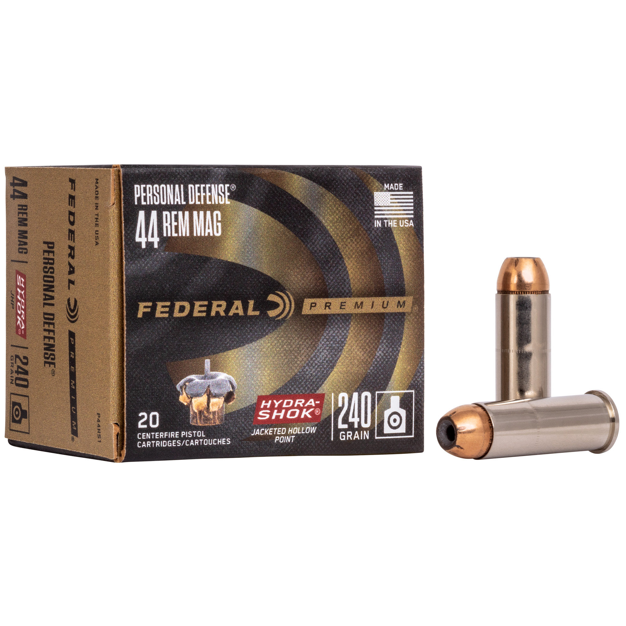 Federal Hydra-Shok 44mag 240 Grain 20/500 bulk ammo product image