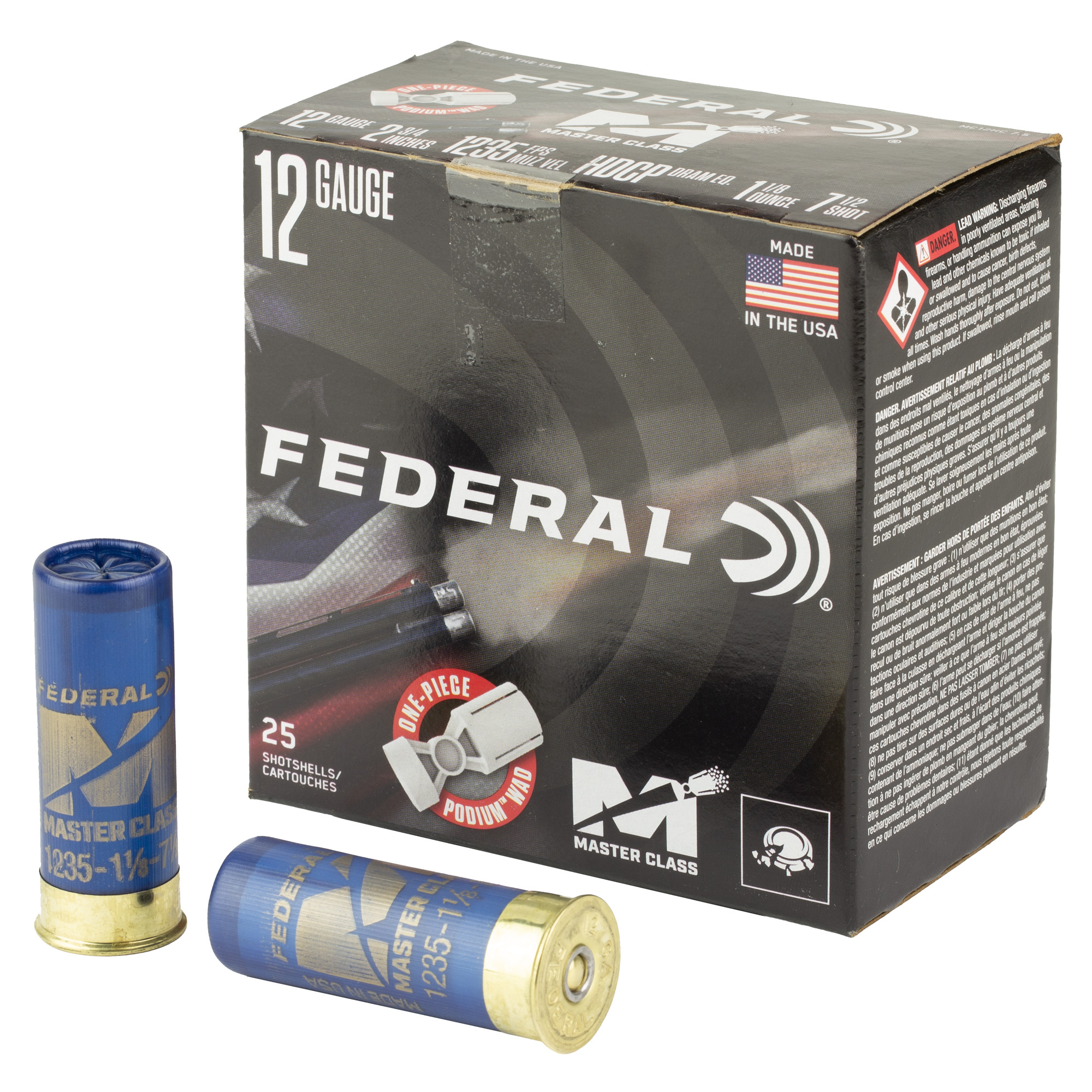 Federal Mast Cls 12 Gauge 2.75″ 1 1/8 oz #7.5 bulk ammo product image