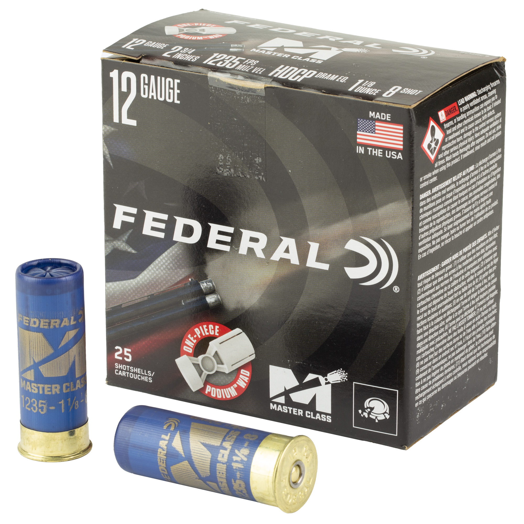 Federal Mast Cls 12 Gauge 2.75″ 1 1/8 oz #8 bulk ammo product image