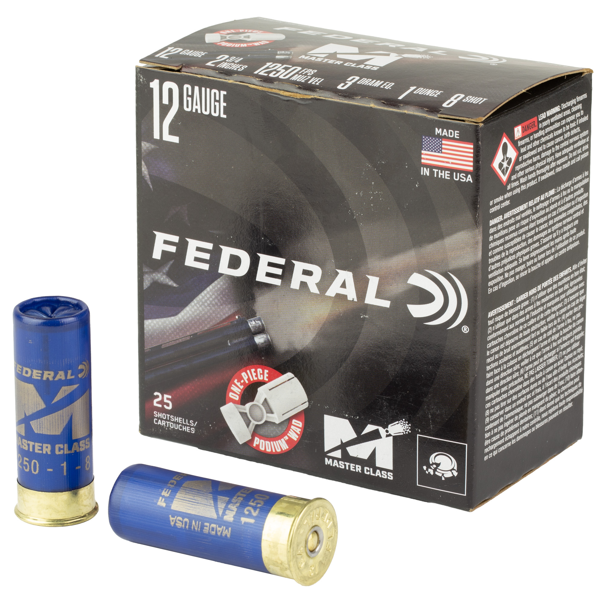 Federal Master Class 12 Gauge 2.75″ 1 oz #8 bulk ammo product image