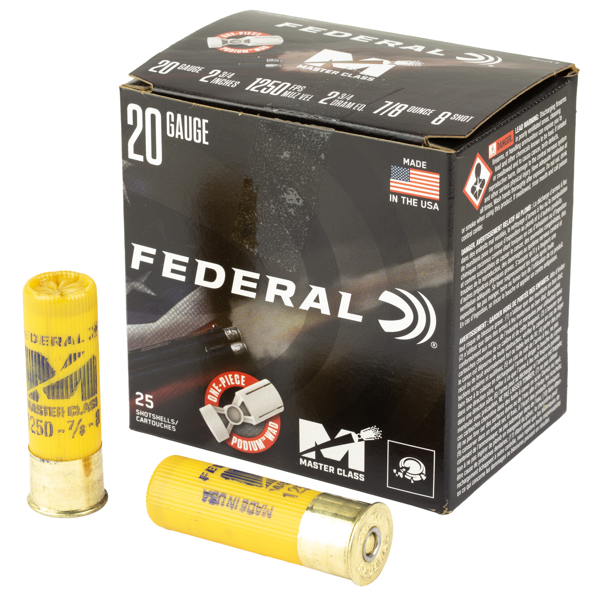 Federal Master Class 20 Gauge 2.75″ 7/8 oz #8 bulk ammo product image