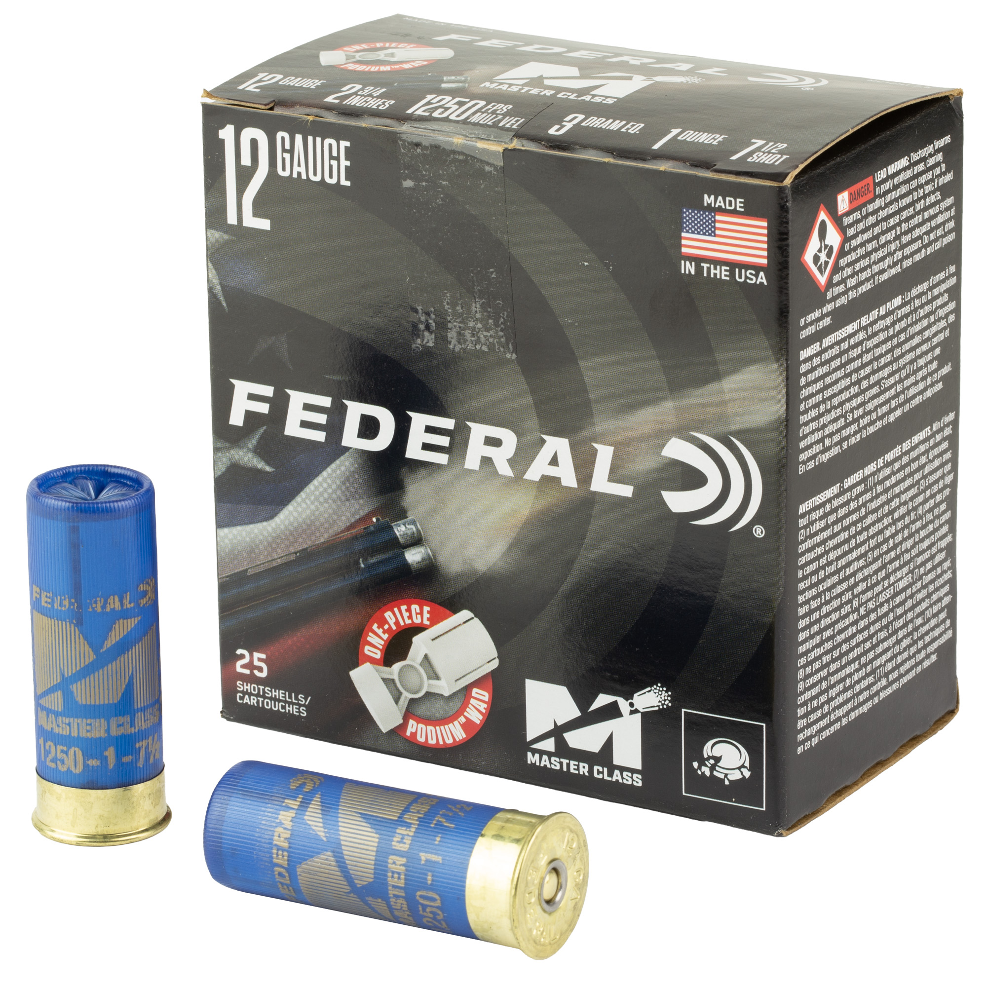 Federal Master Clss 12 Gauge 2.75″ 1 oz #7.5 bulk ammo product image