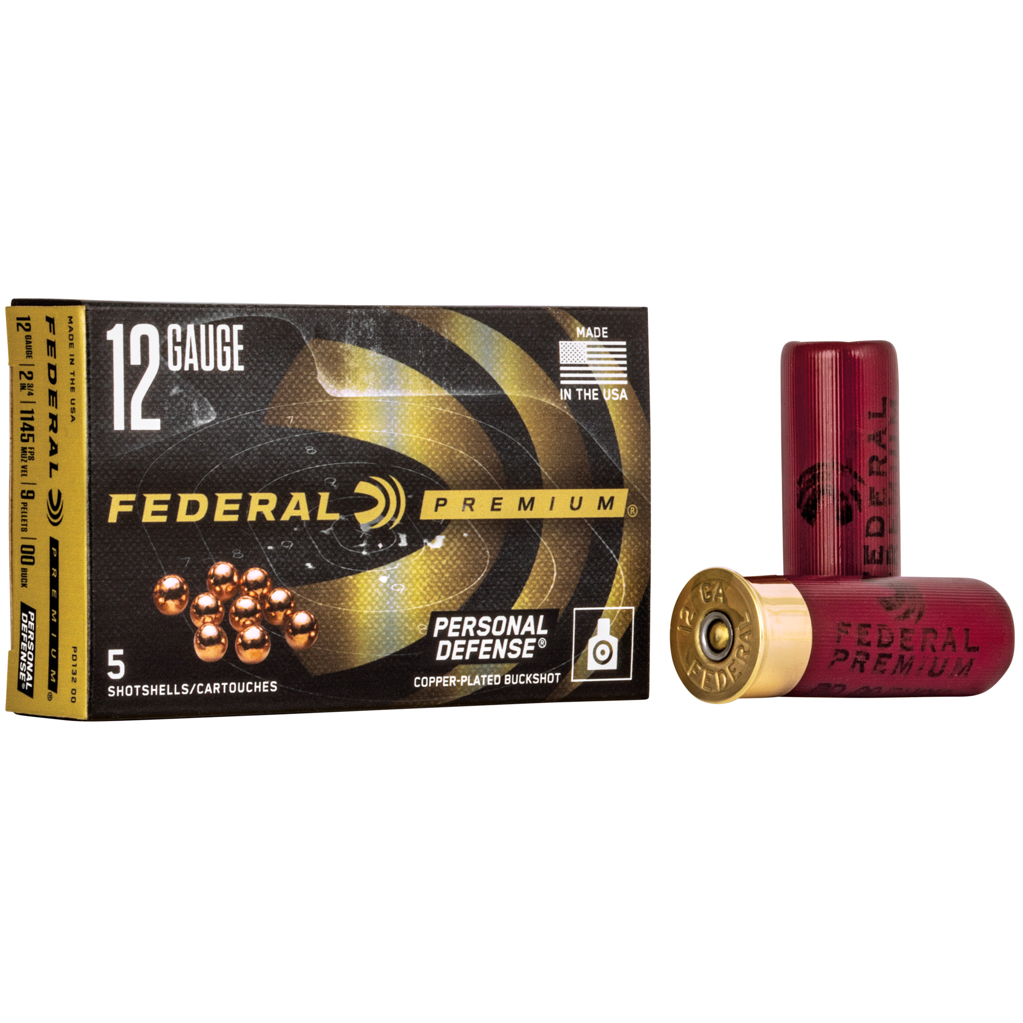 Federal Pd 12 Gauge 2.75″ 00bck 9plt 5/250 bulk ammo product image
