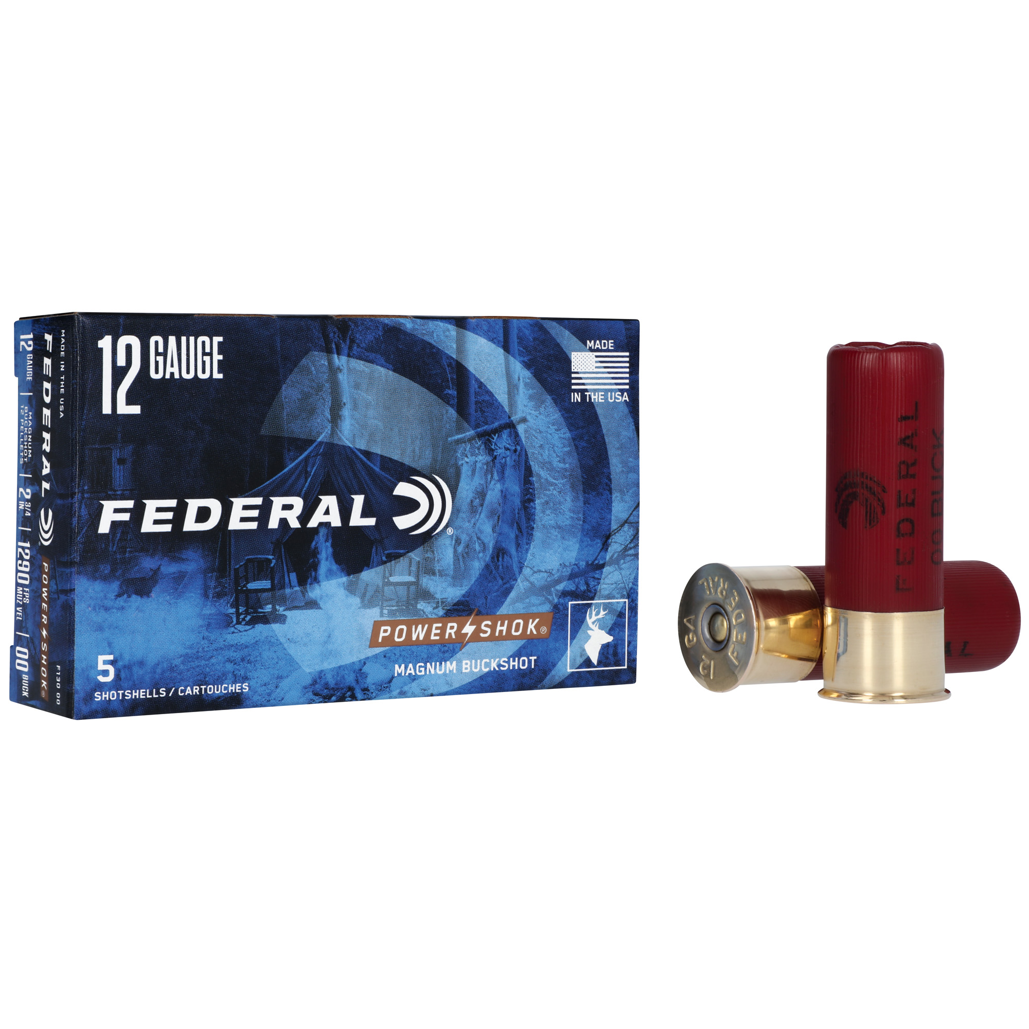 Federal Power-Shok 12 Gauge 2.75″ 12p 00bck 5/250 bulk ammo product image