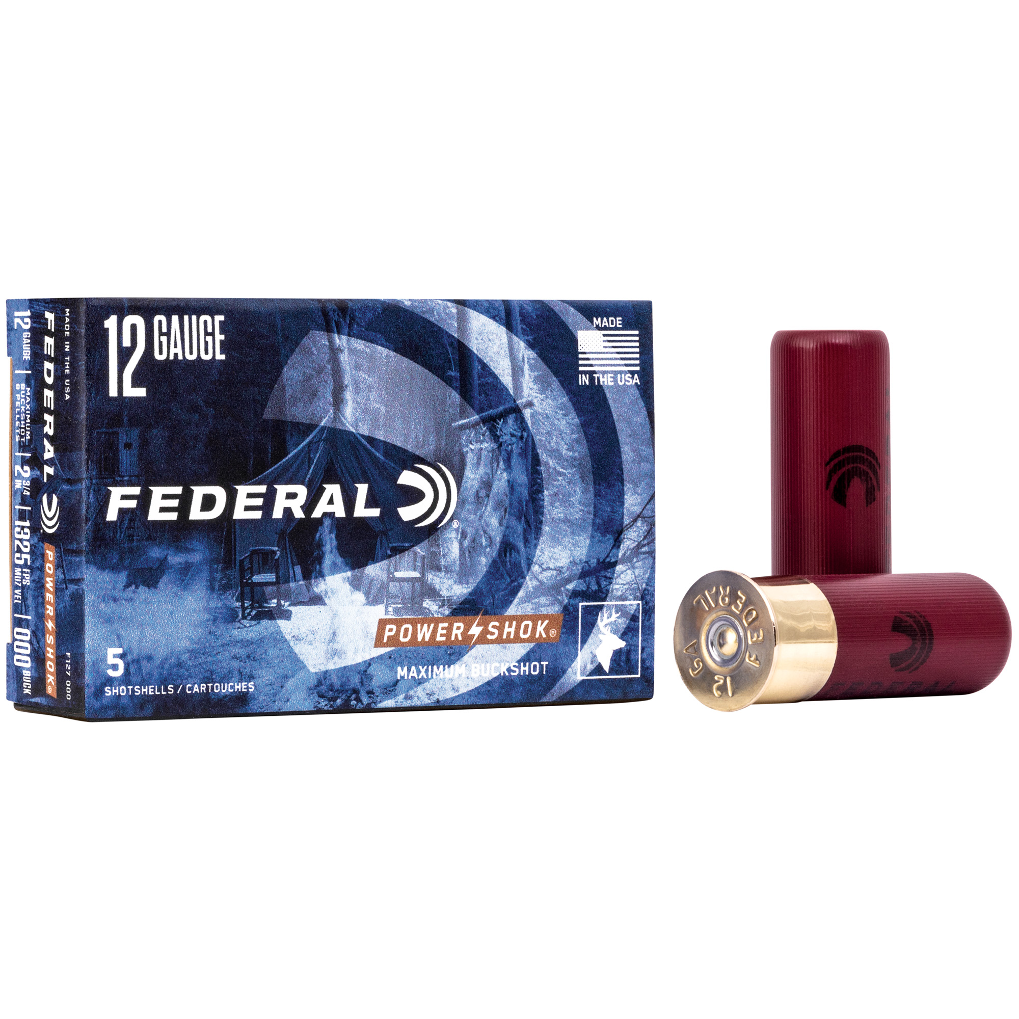 Federal Power-Shok 12 Gauge 2.75″ 8p 000bck 5/250 bulk ammo product image