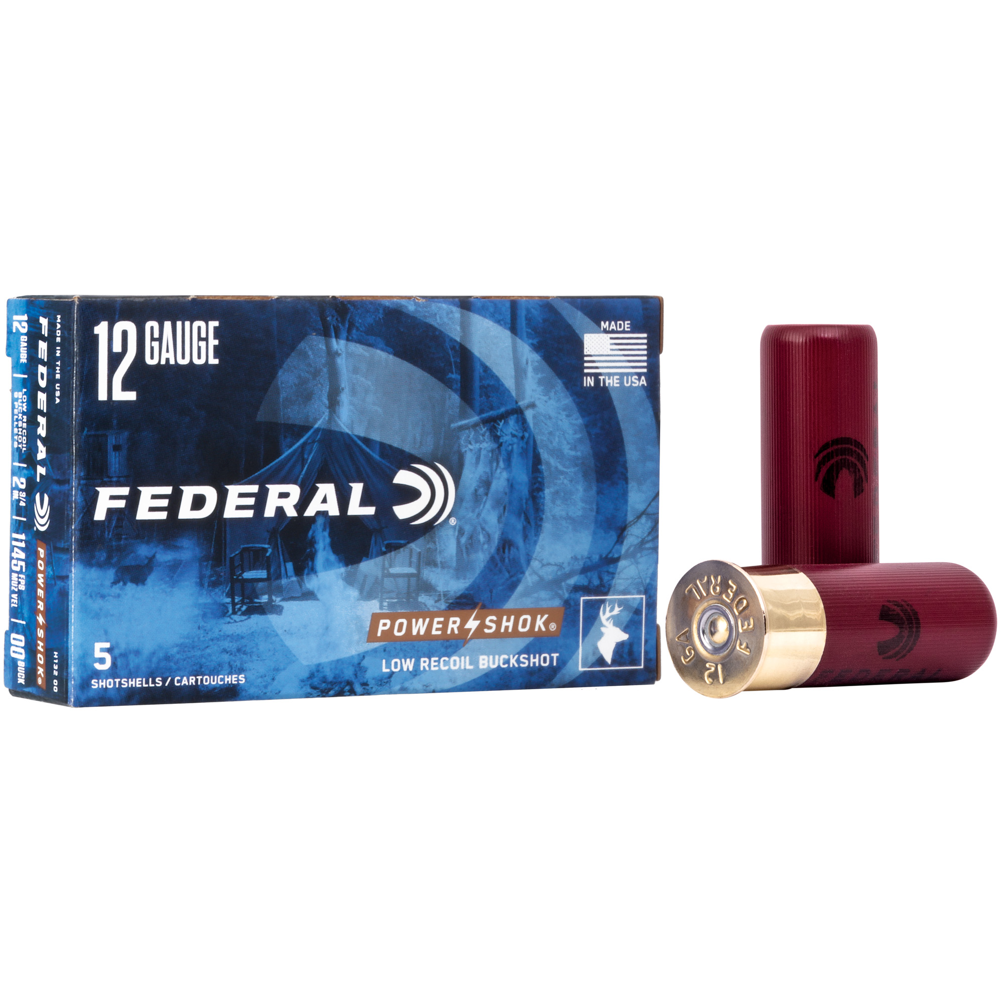Federal Power-Shok 12 Gauge 2.75″ LR 00 Bck 5/250 bulk ammo product image