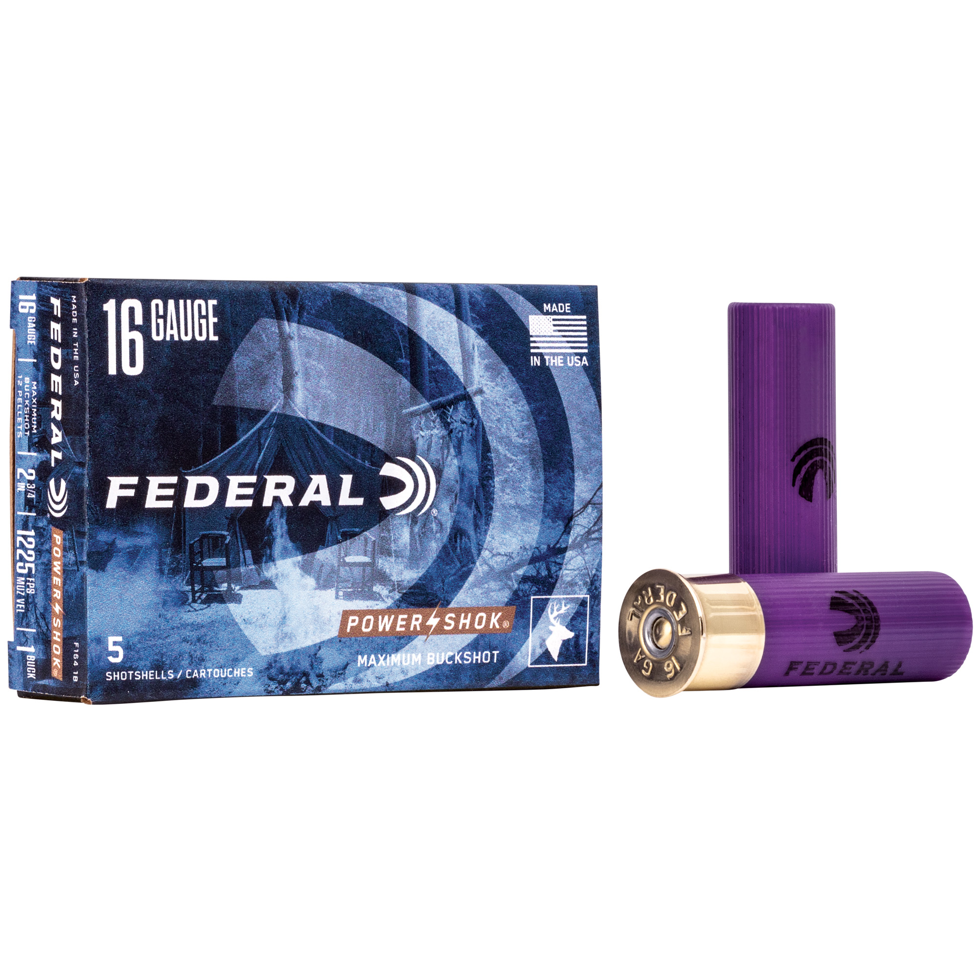 Federal Power-Shok 16 Gauge 2.75″ Mx #1 Bck 5/250 bulk ammo product image
