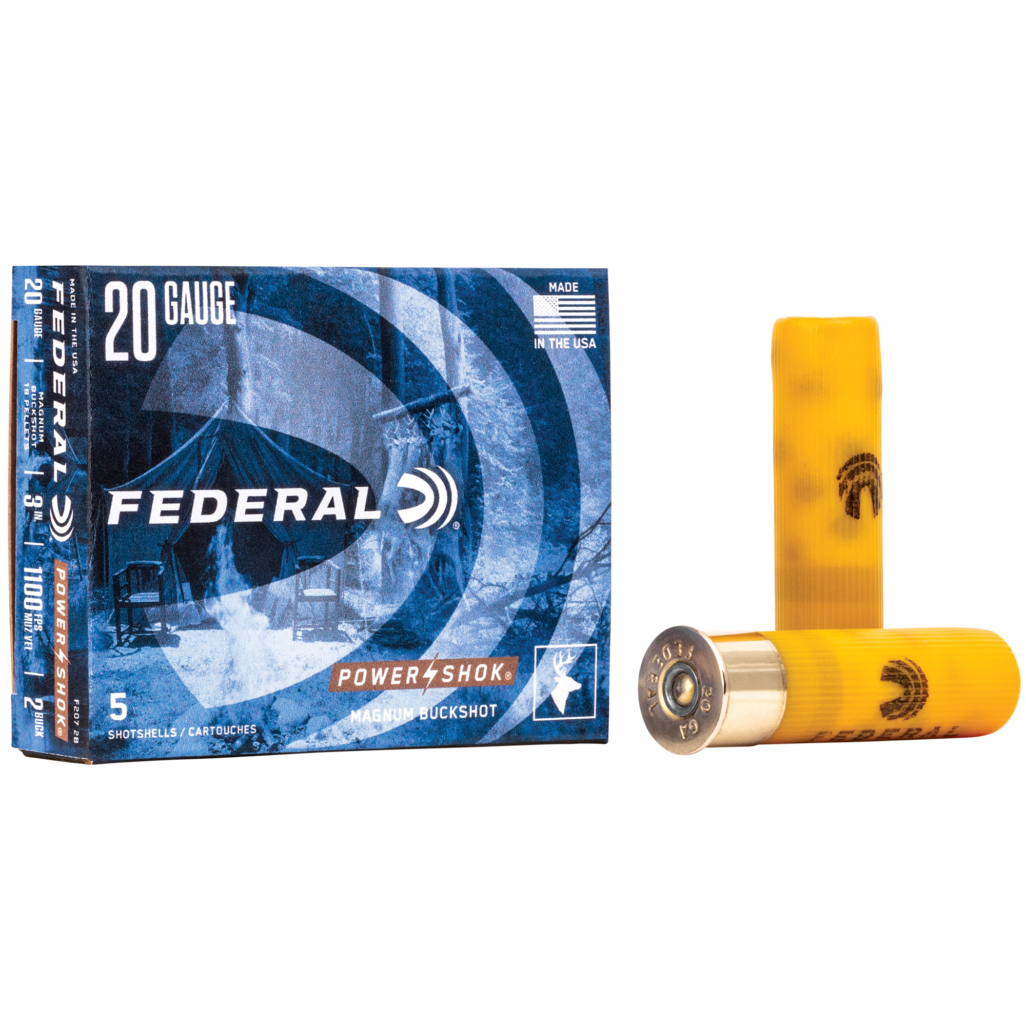 Federal Power-Shok 20 Gauge 3″ 18p #2bck 5/250 bulk ammo product image