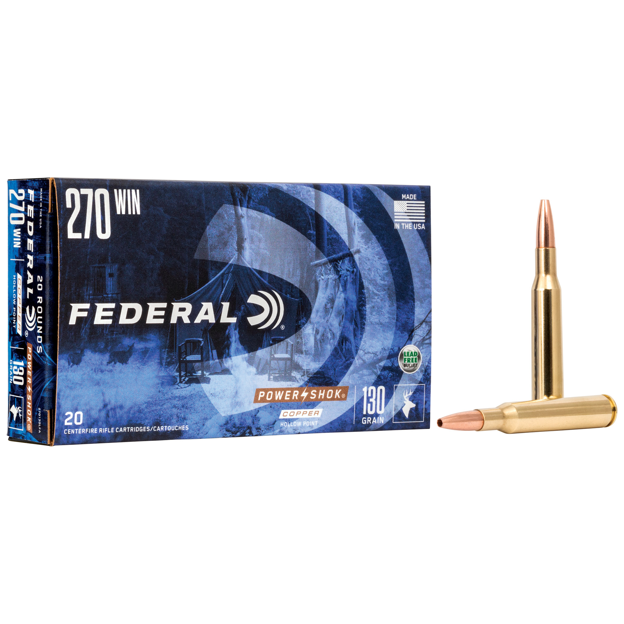 Federal Power-Shok 270win 130 Grain Cpr 20/200 bulk ammo product image