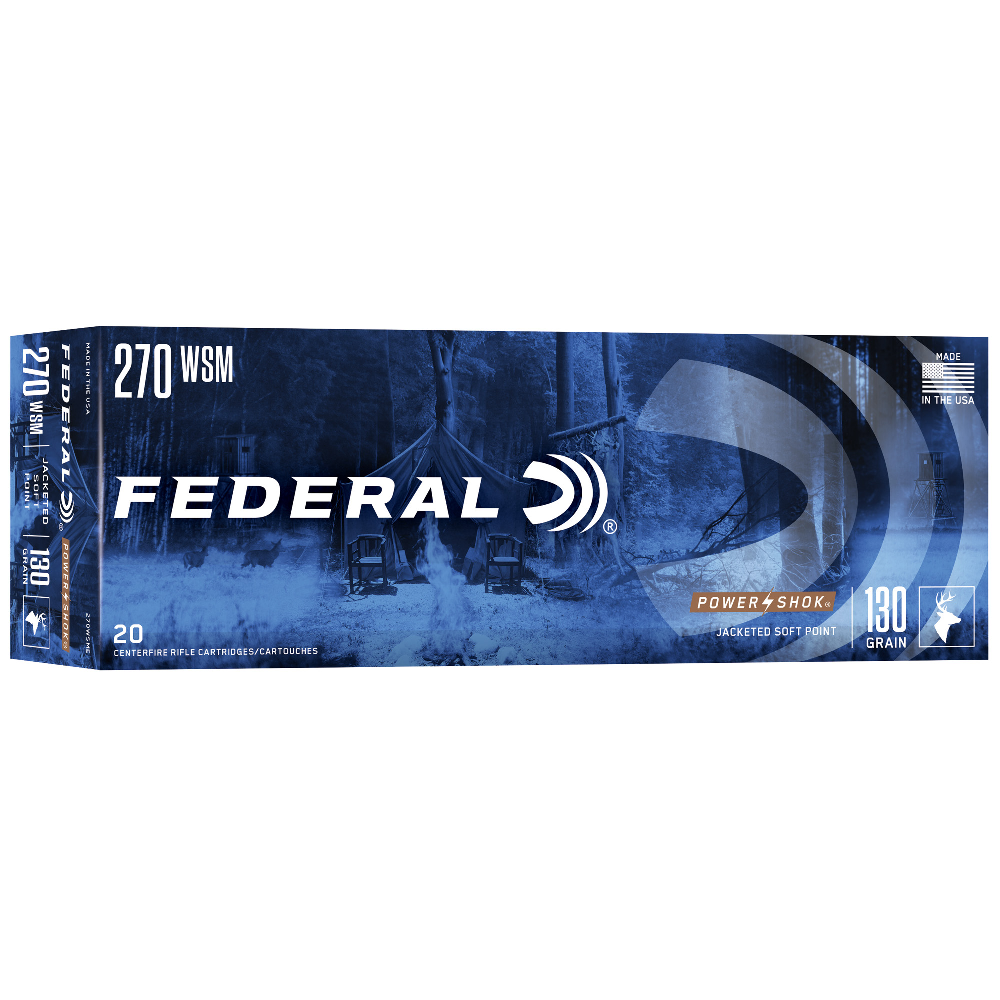 Federal Power-Shok 270wsm 130 Grain SP 20/200 bulk ammo product image