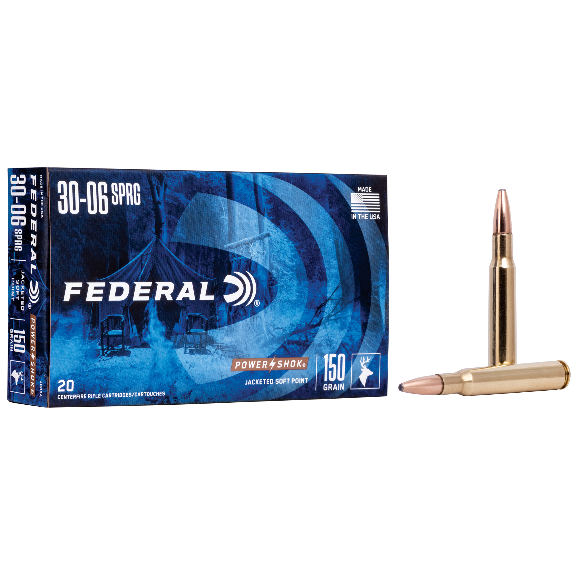 Federal Power-Shok 3006 150 Grain SP 20/200 bulk ammo product image