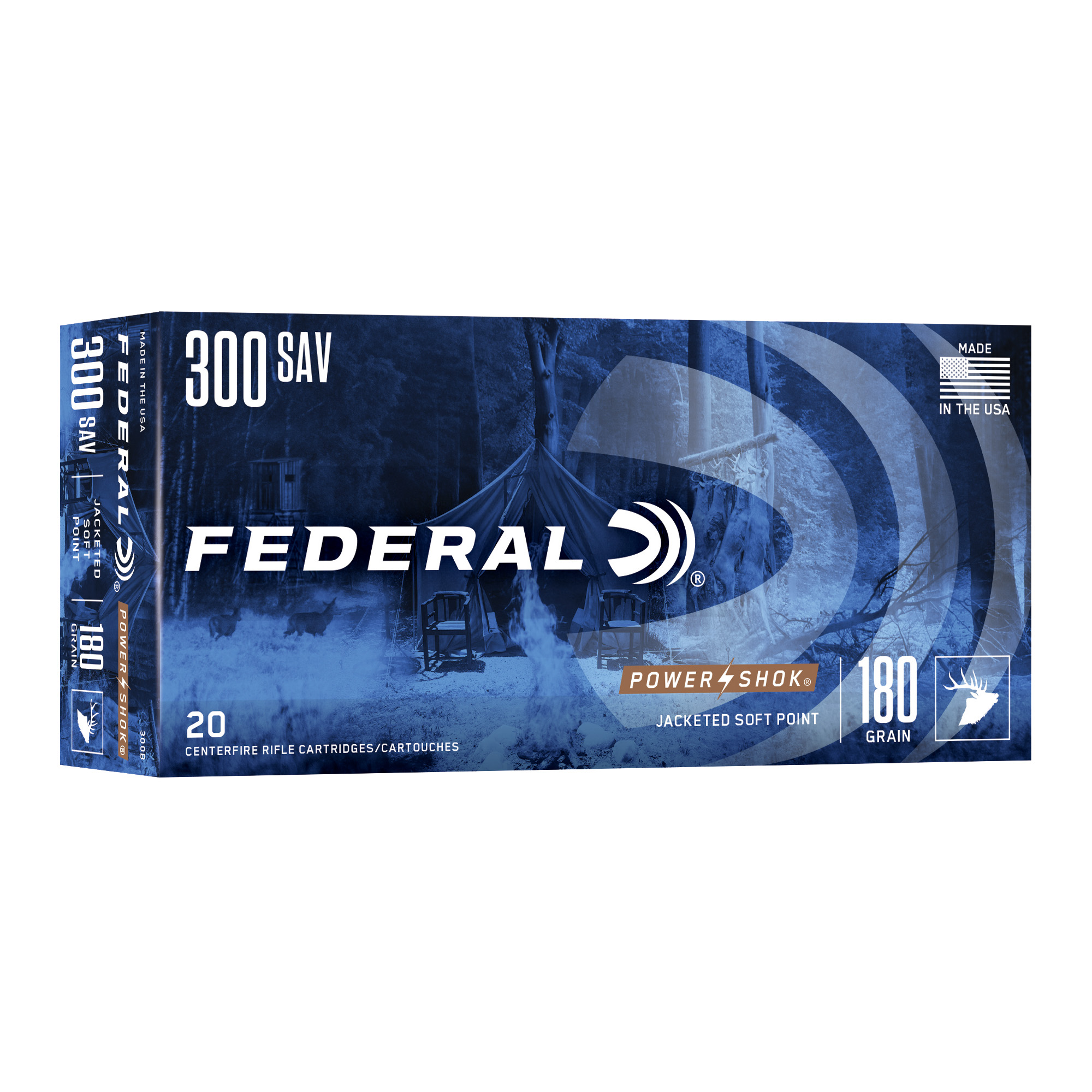Federal Power-Shok 300sav 180 Grain SP 20/200 bulk ammo product image