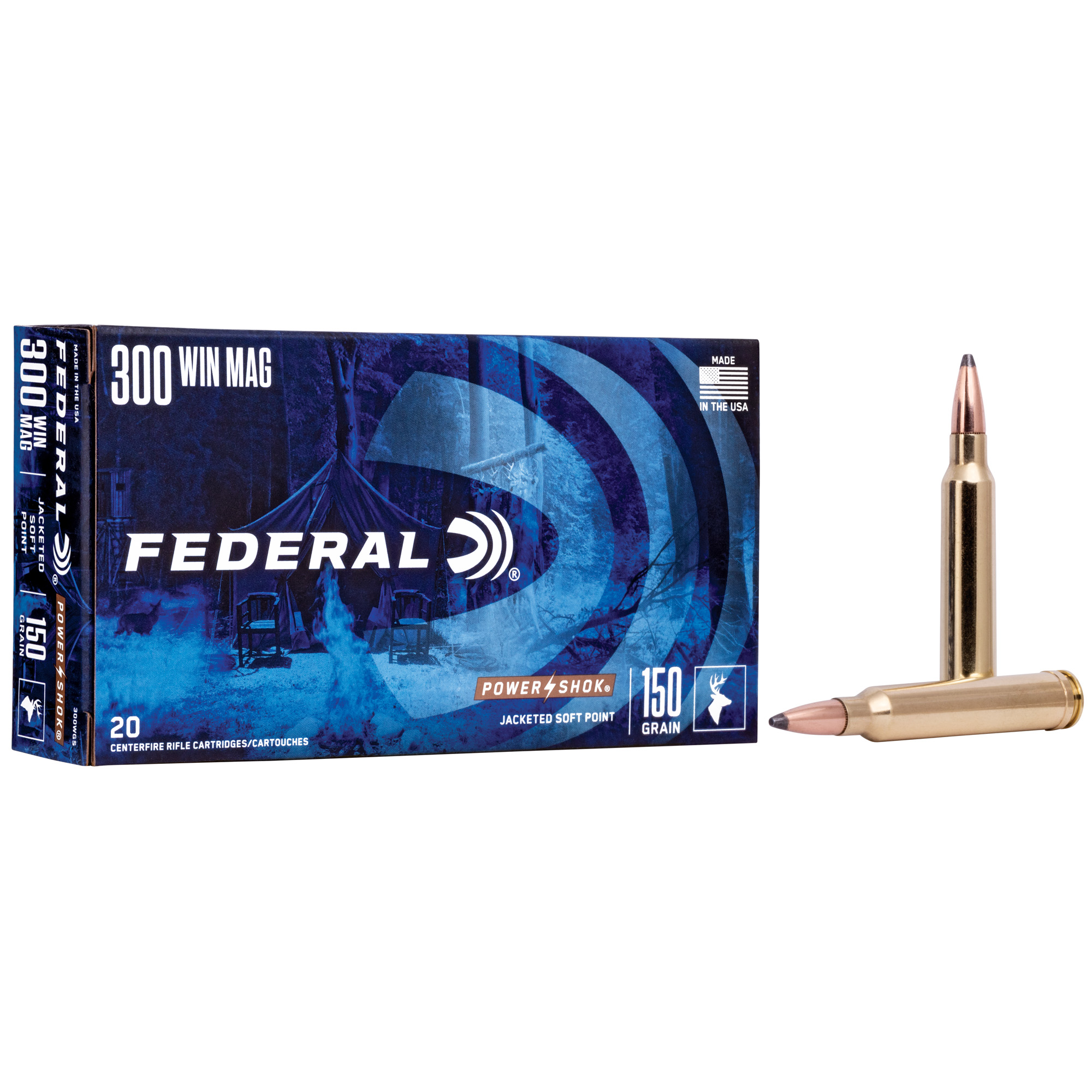 Federal Power-Shok 300win 150 Grain SP 20/200 bulk ammo product image