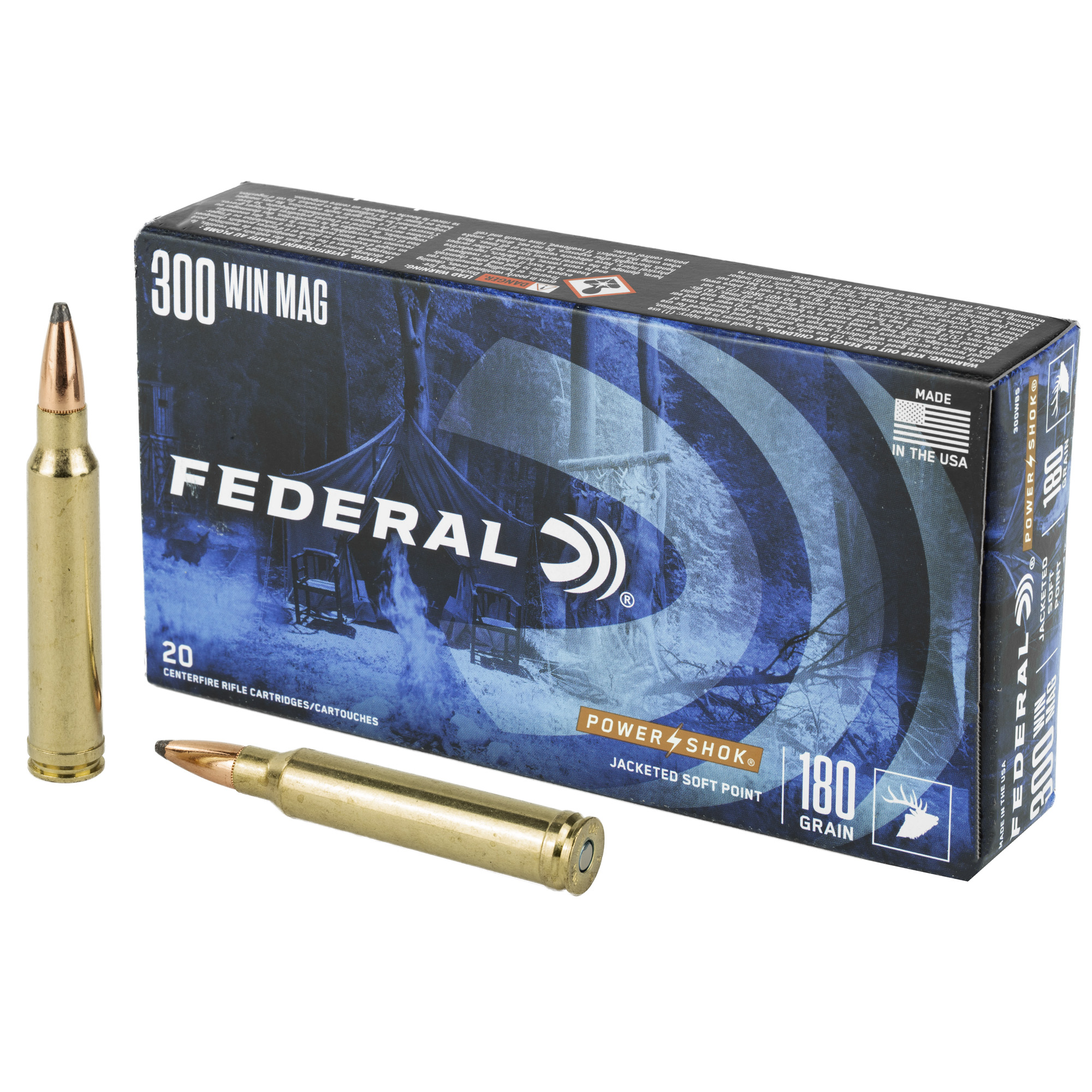 Federal Power-Shok 300win 180 Grain SP 20/200 bulk ammo product image